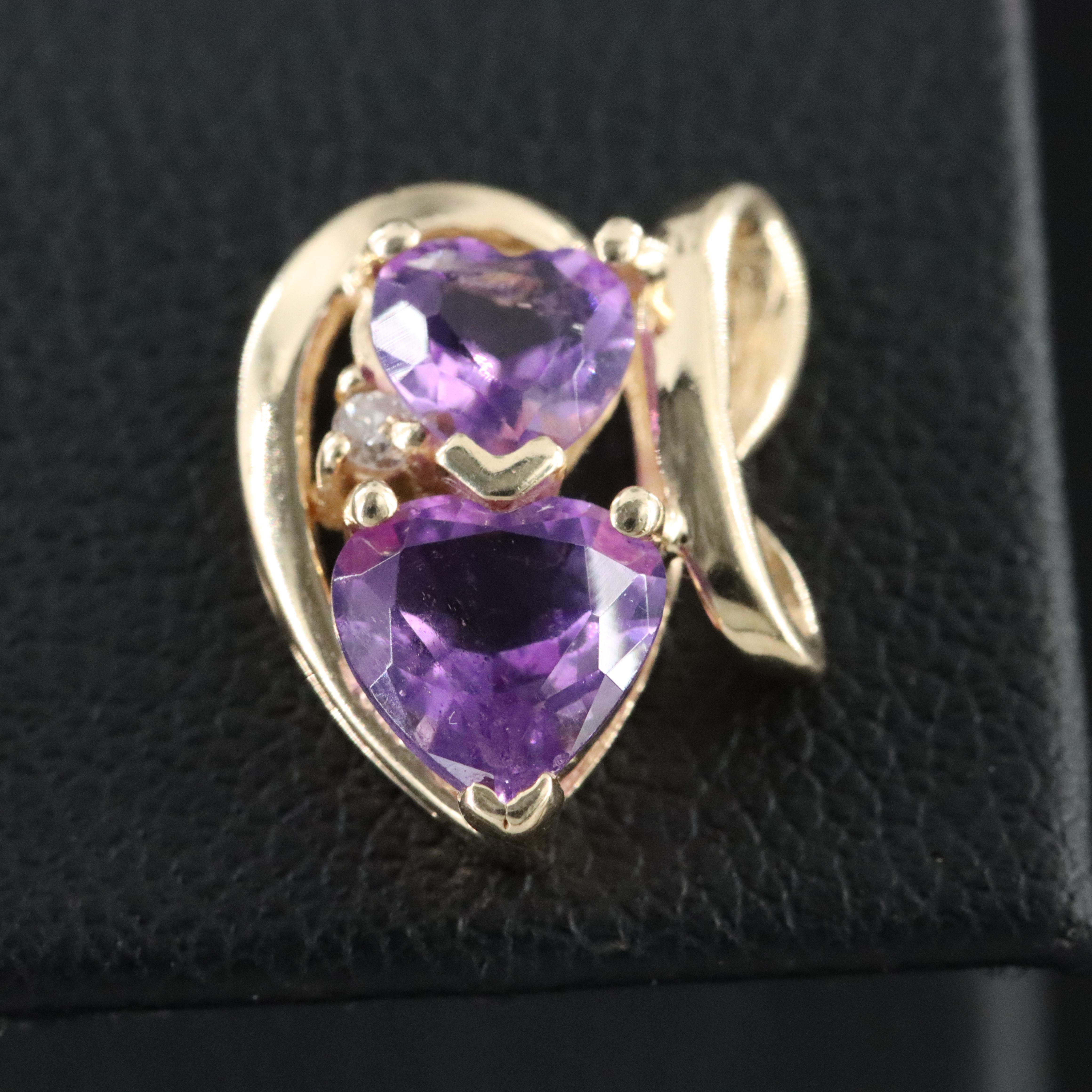 14K Amethyst and Diamond Earrings