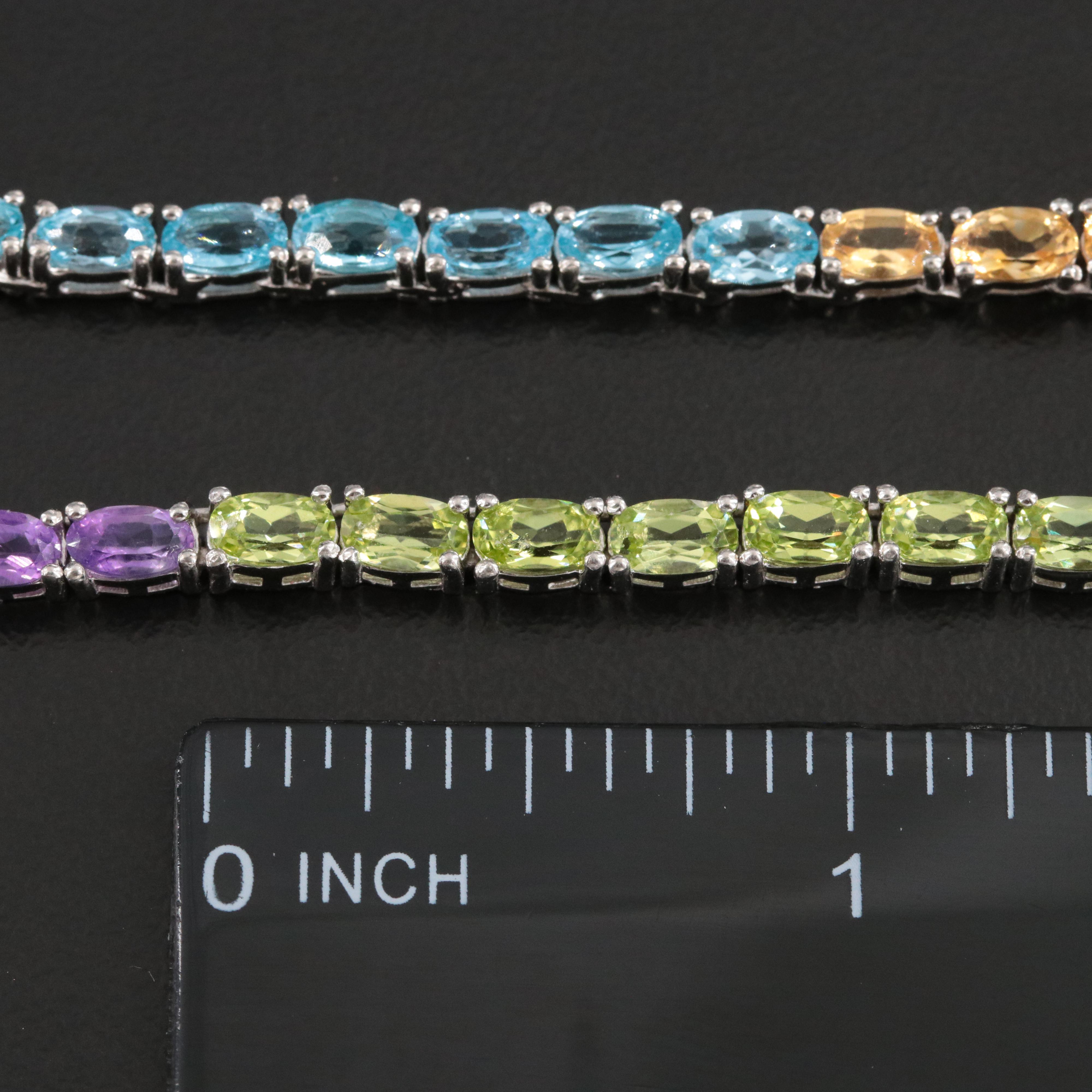 Sterling Gemstone Riviera Necklace