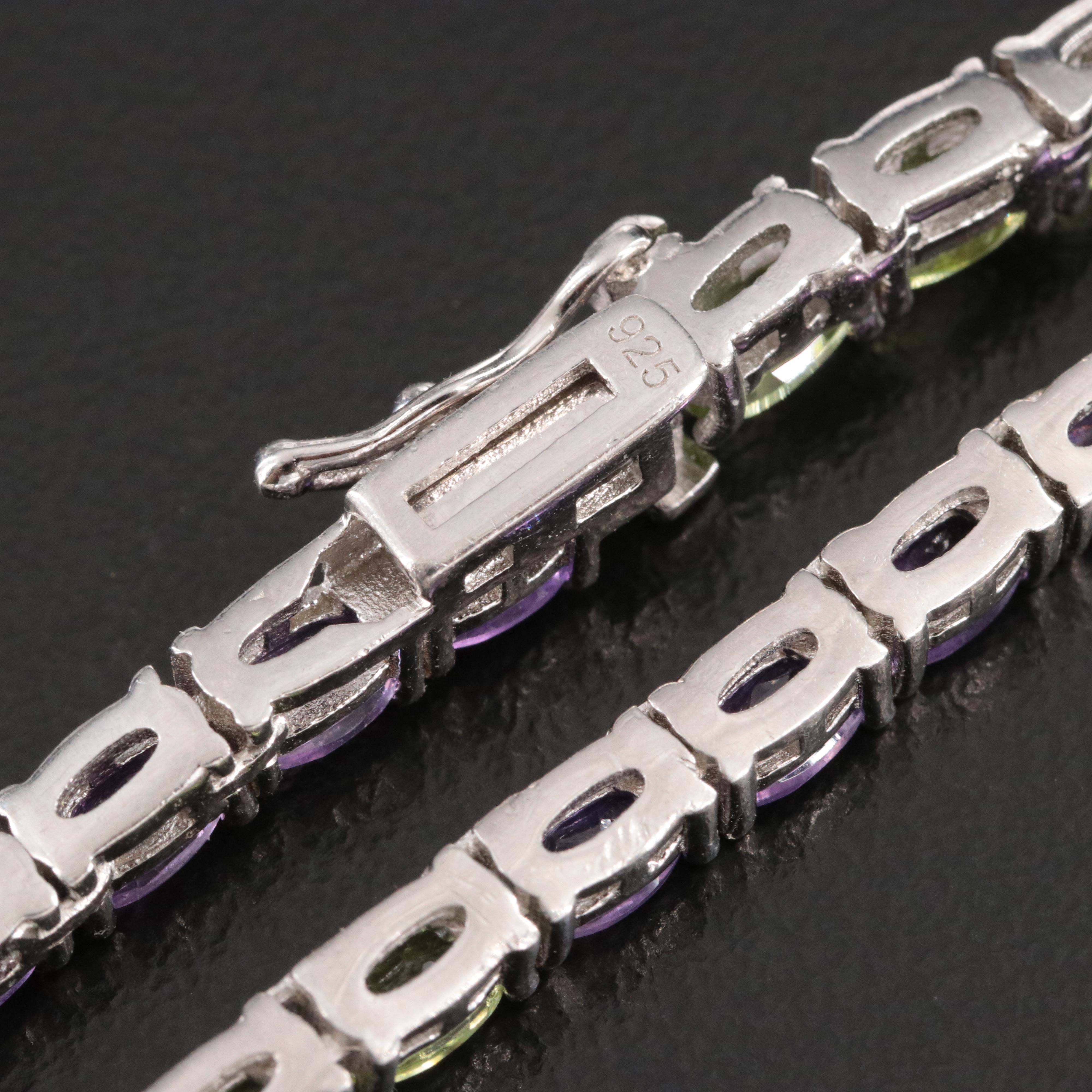 Sterling Gemstone Riviera Necklace