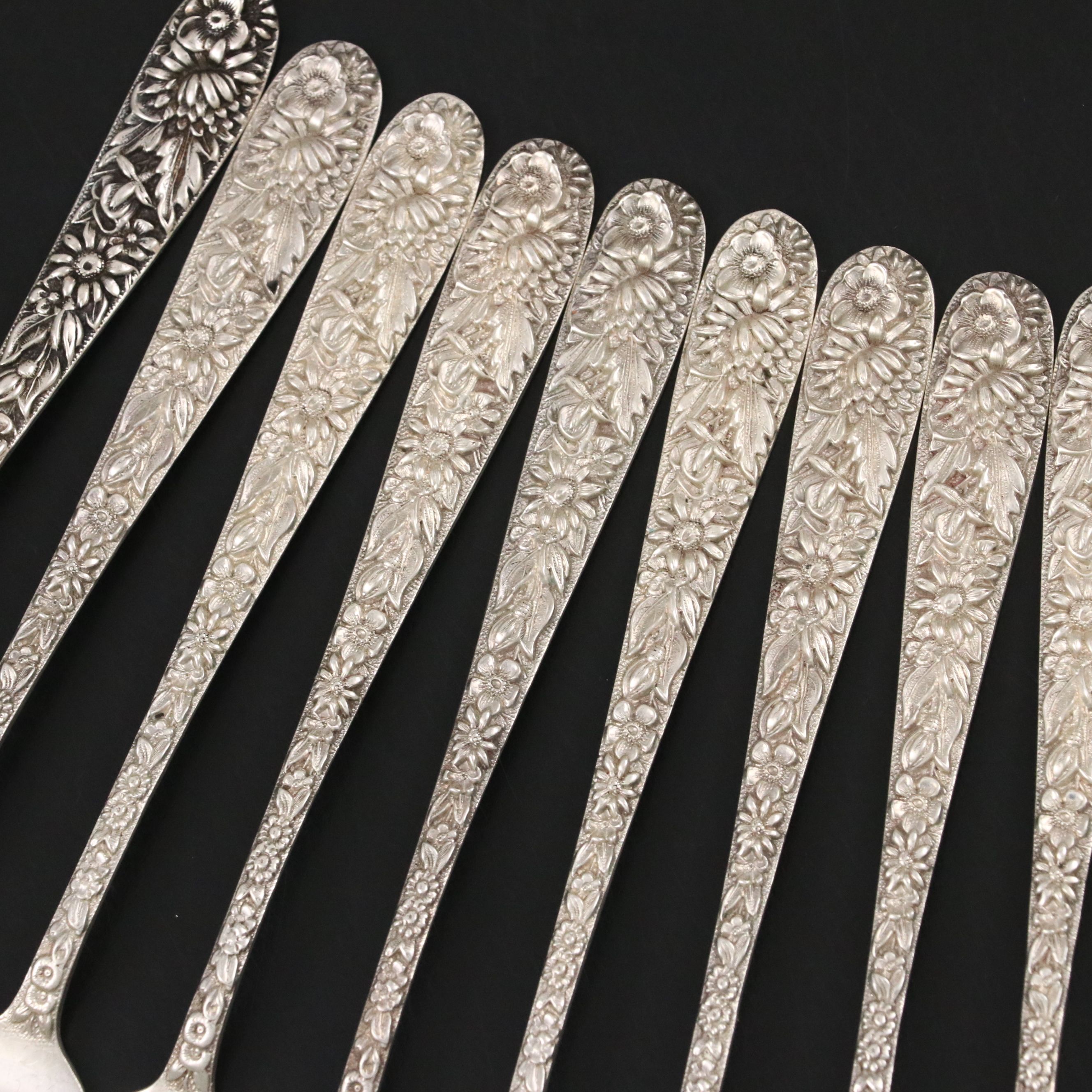 S. Kirk and Son "Repousse" Sterling Silver Cocktail Forks