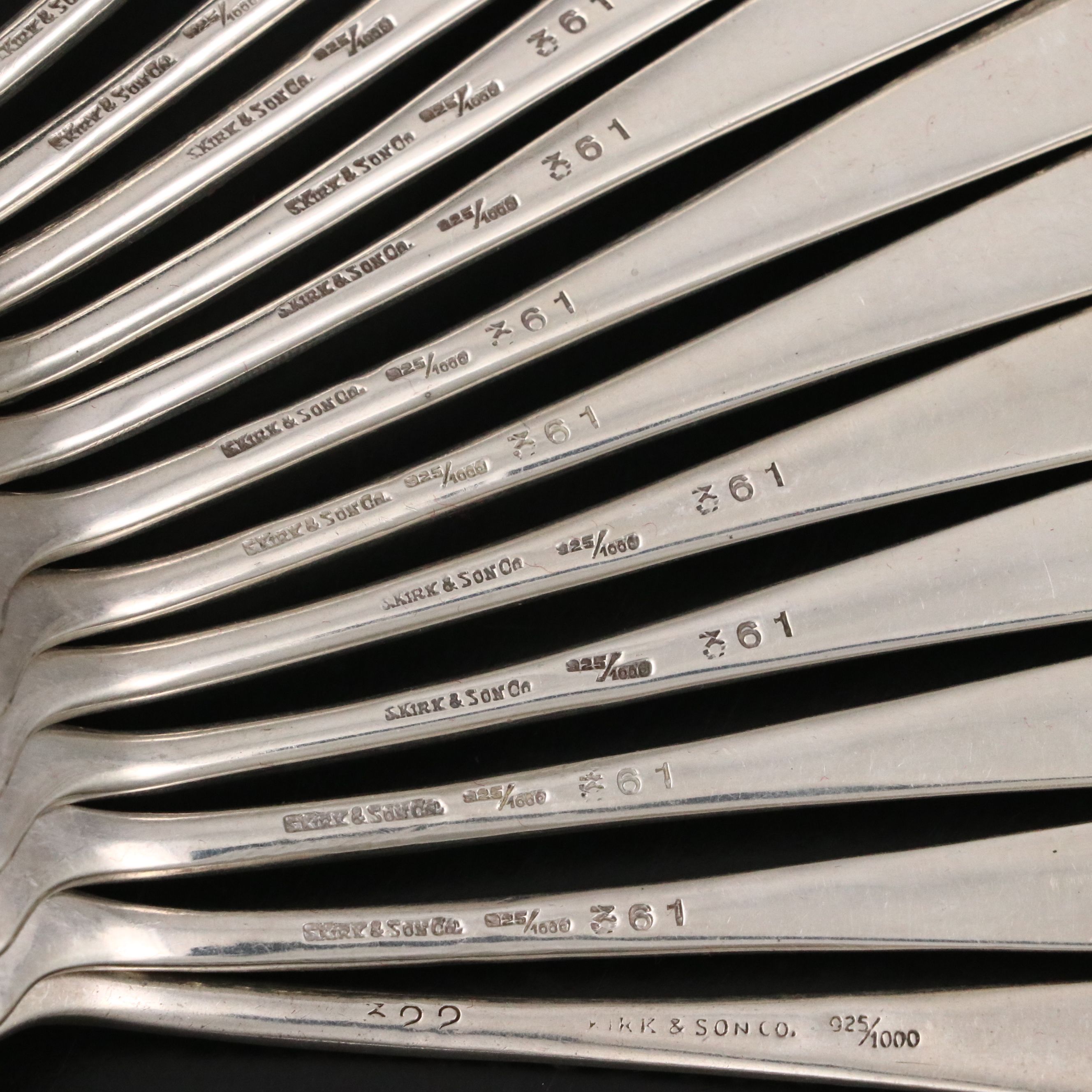 S. Kirk and Son "Repousse" Sterling Silver Cocktail Forks