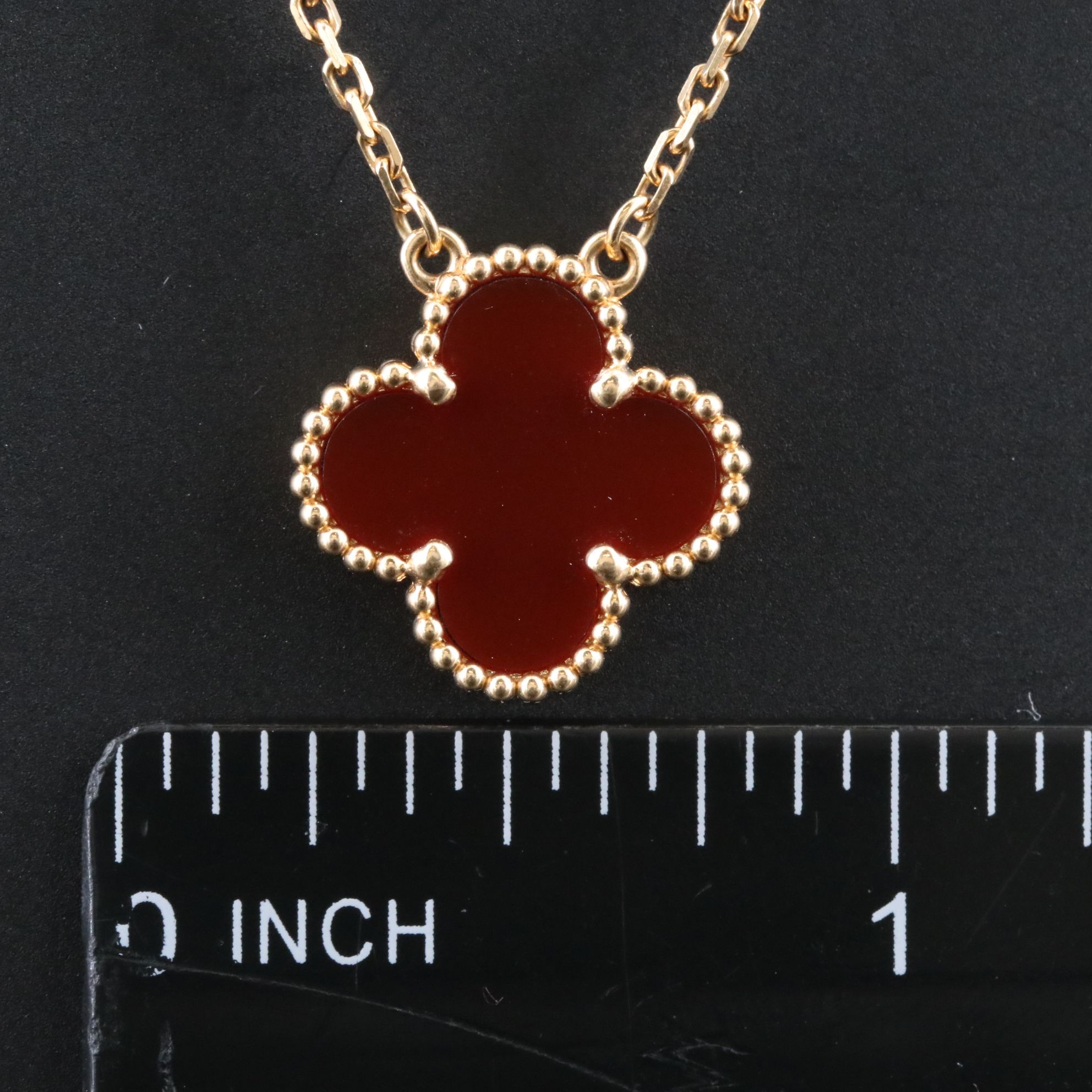 Van Cleef & Arpels Vintage Alhambra 18K Carnelian Necklace