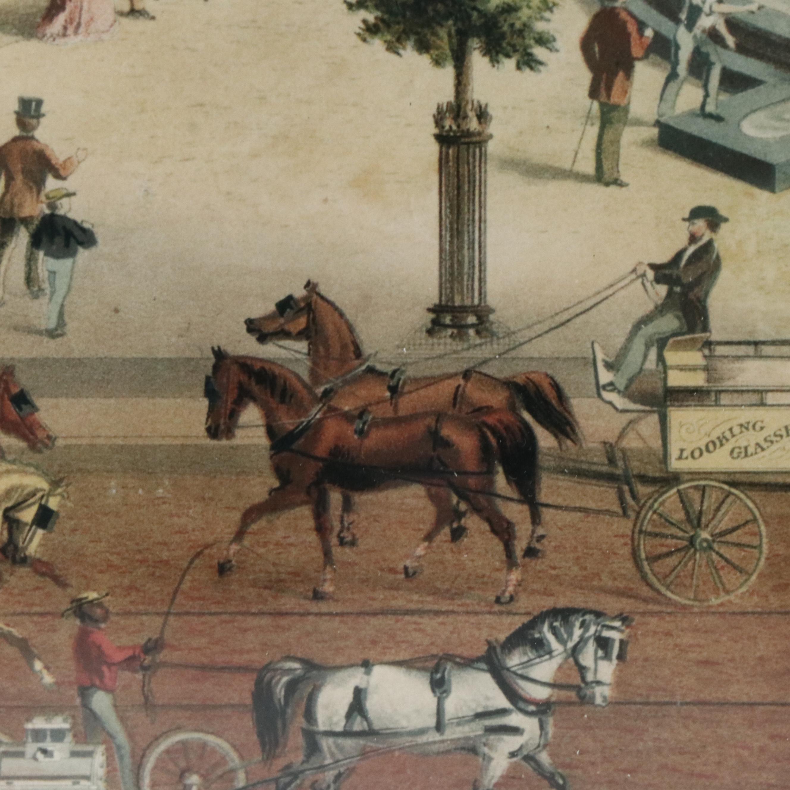 Ehrgott & Krebs Lithograph "View of Davidson Fountain," Late 19th Century