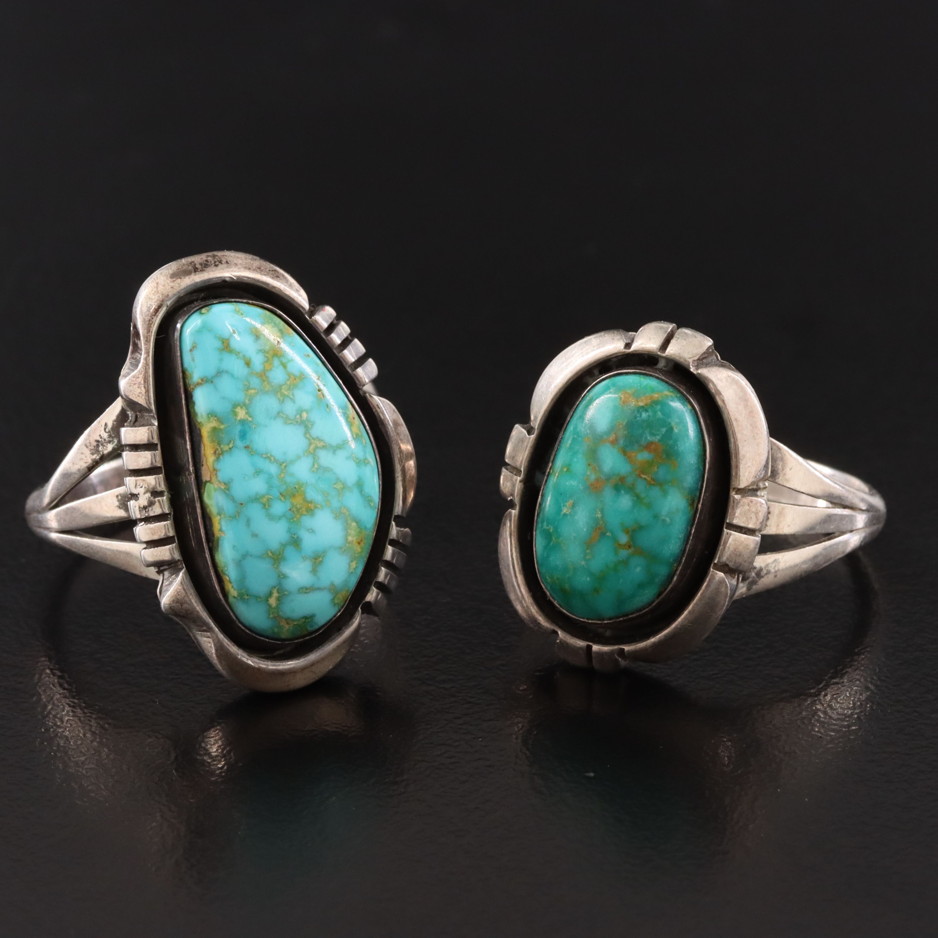 Joe Delgarito Navajo Diné Sterling Turquoise Rings