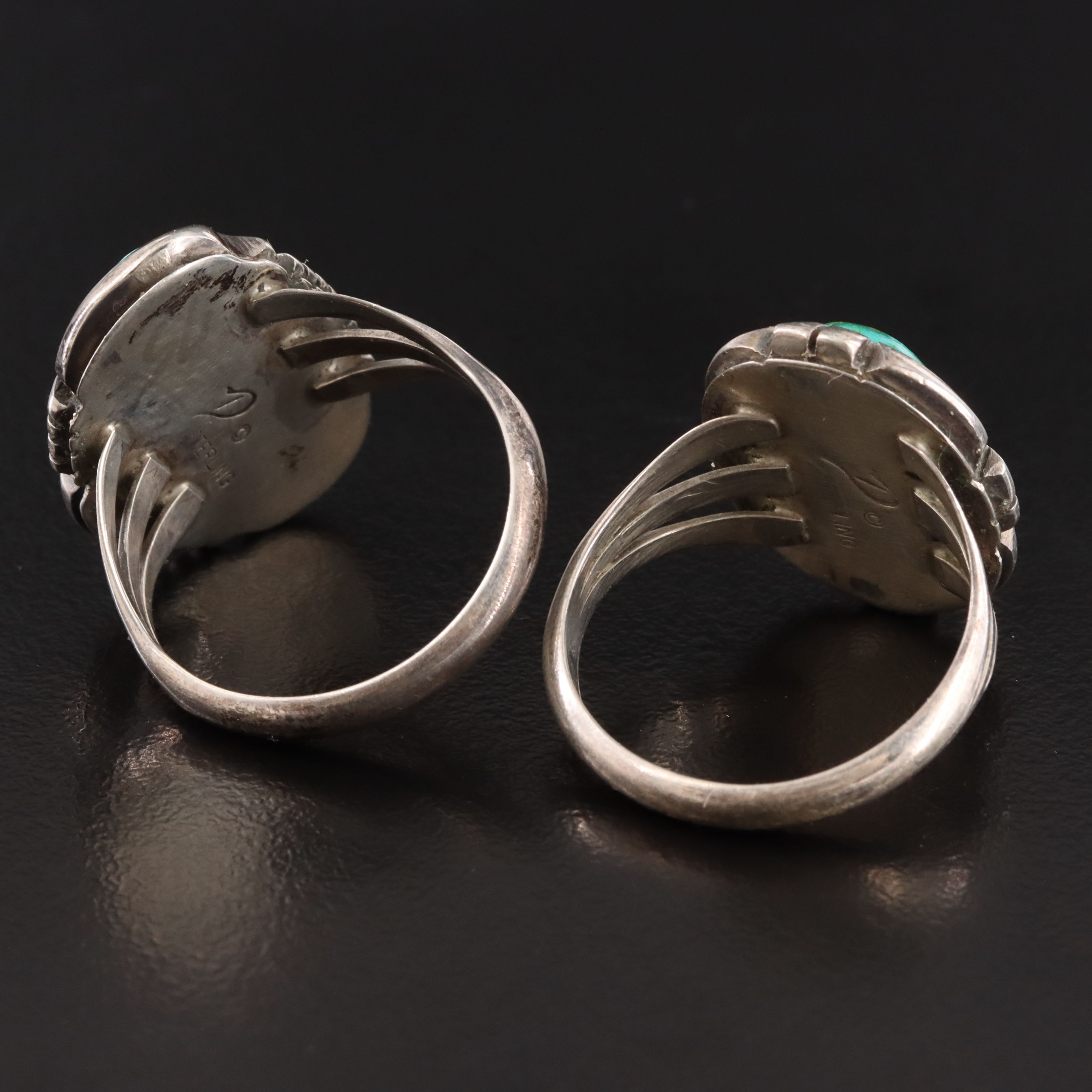 Joe Delgarito Navajo Diné Sterling Turquoise Rings