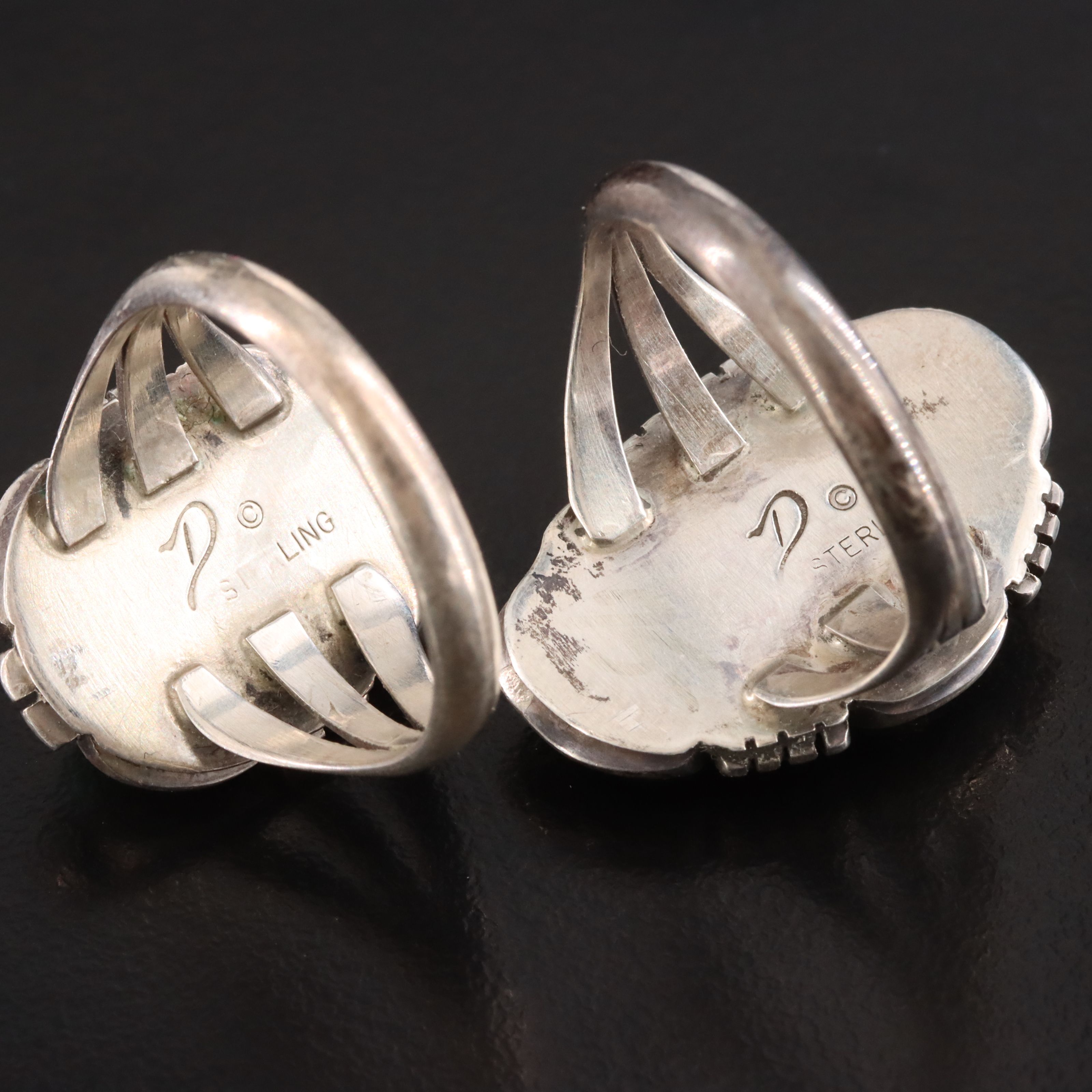 Joe Delgarito Navajo Diné Sterling Turquoise Rings