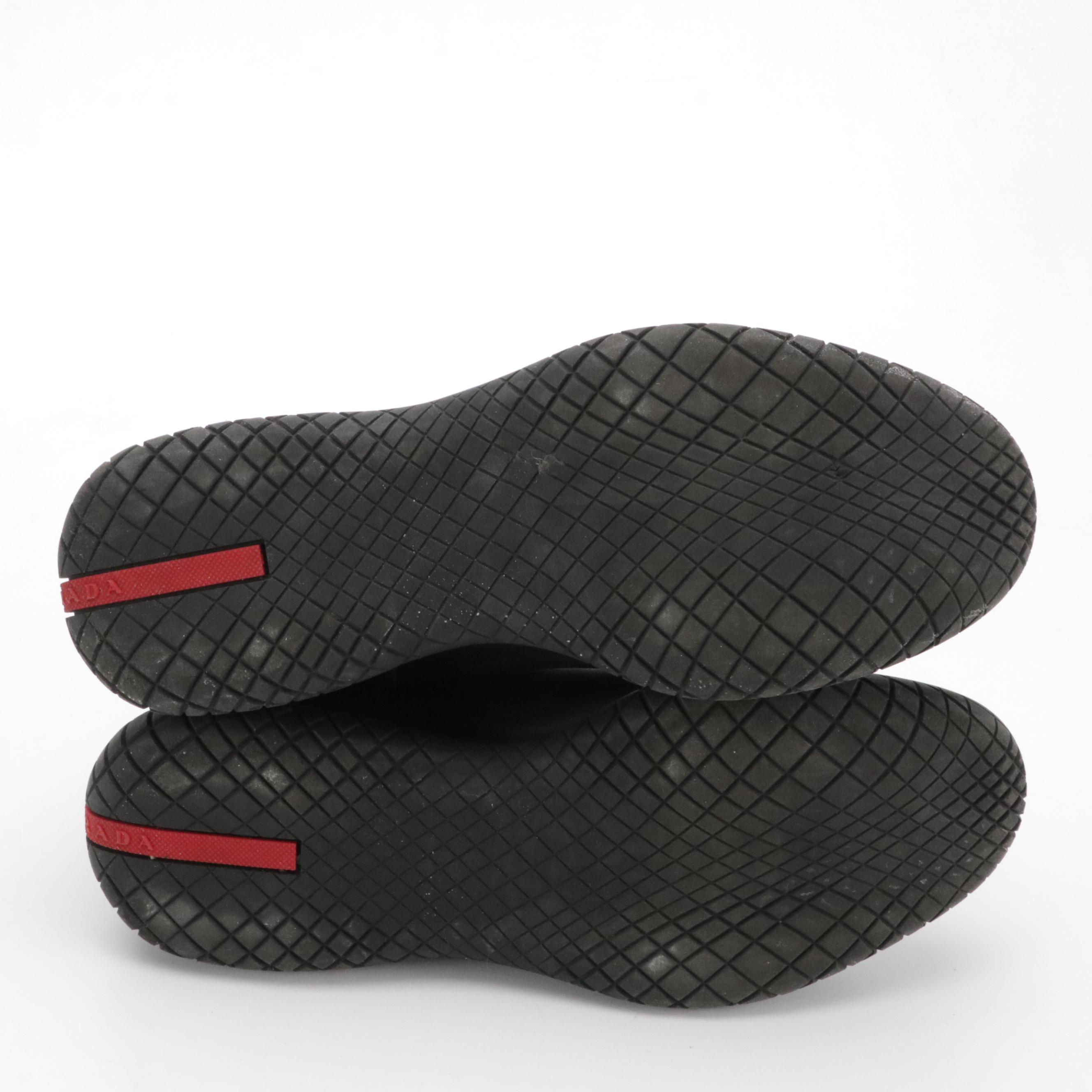 Men's Prada Black Leather Slip-On Ankle Boots