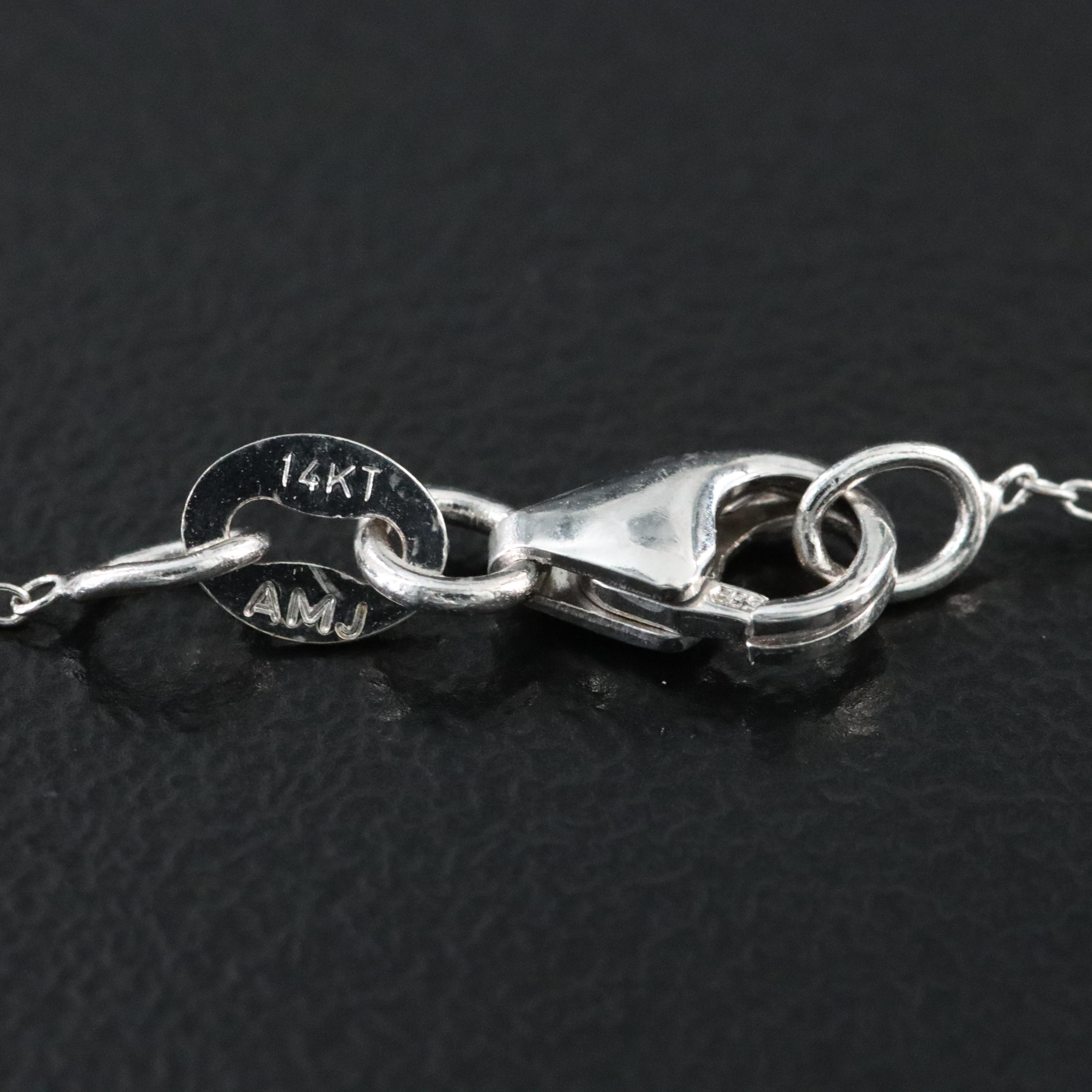 14K 0.82 CT Diamond Bezel Solitaire Necklace with GIA Report