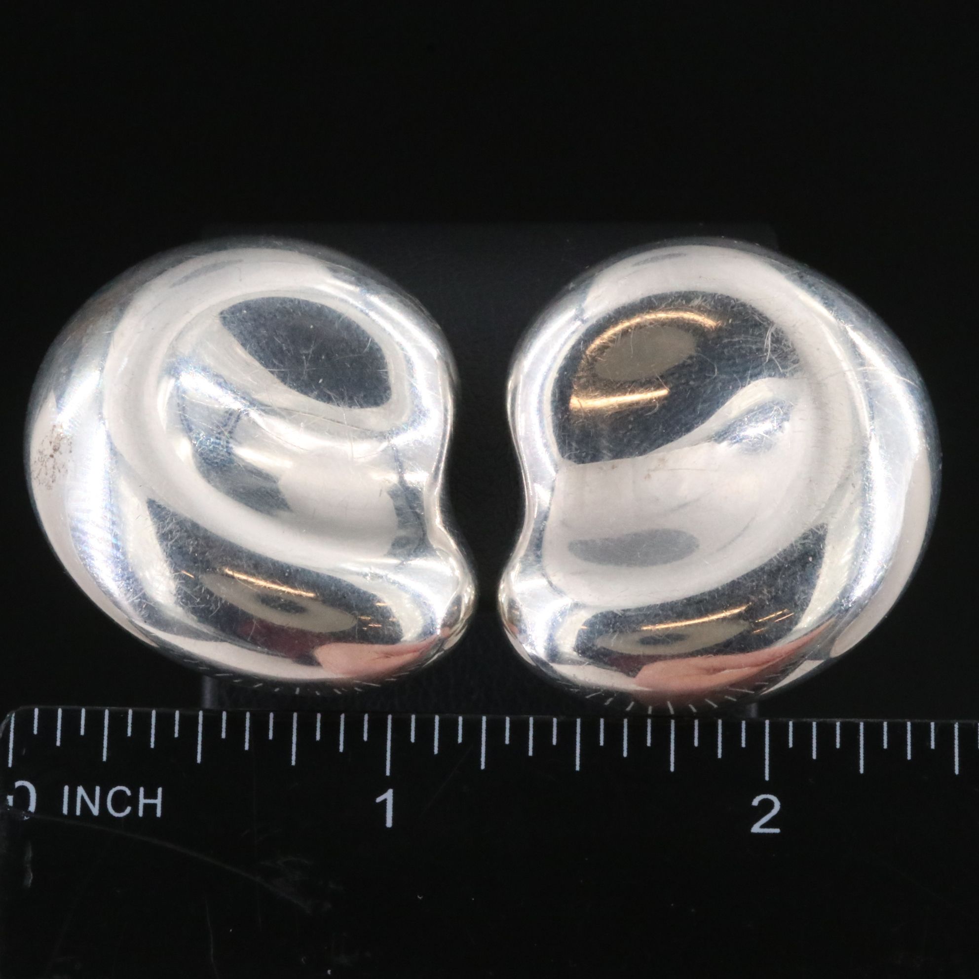 Elsa Peretti for Tiffany & Co. Sterling Large Thumbprint Clip Earrings