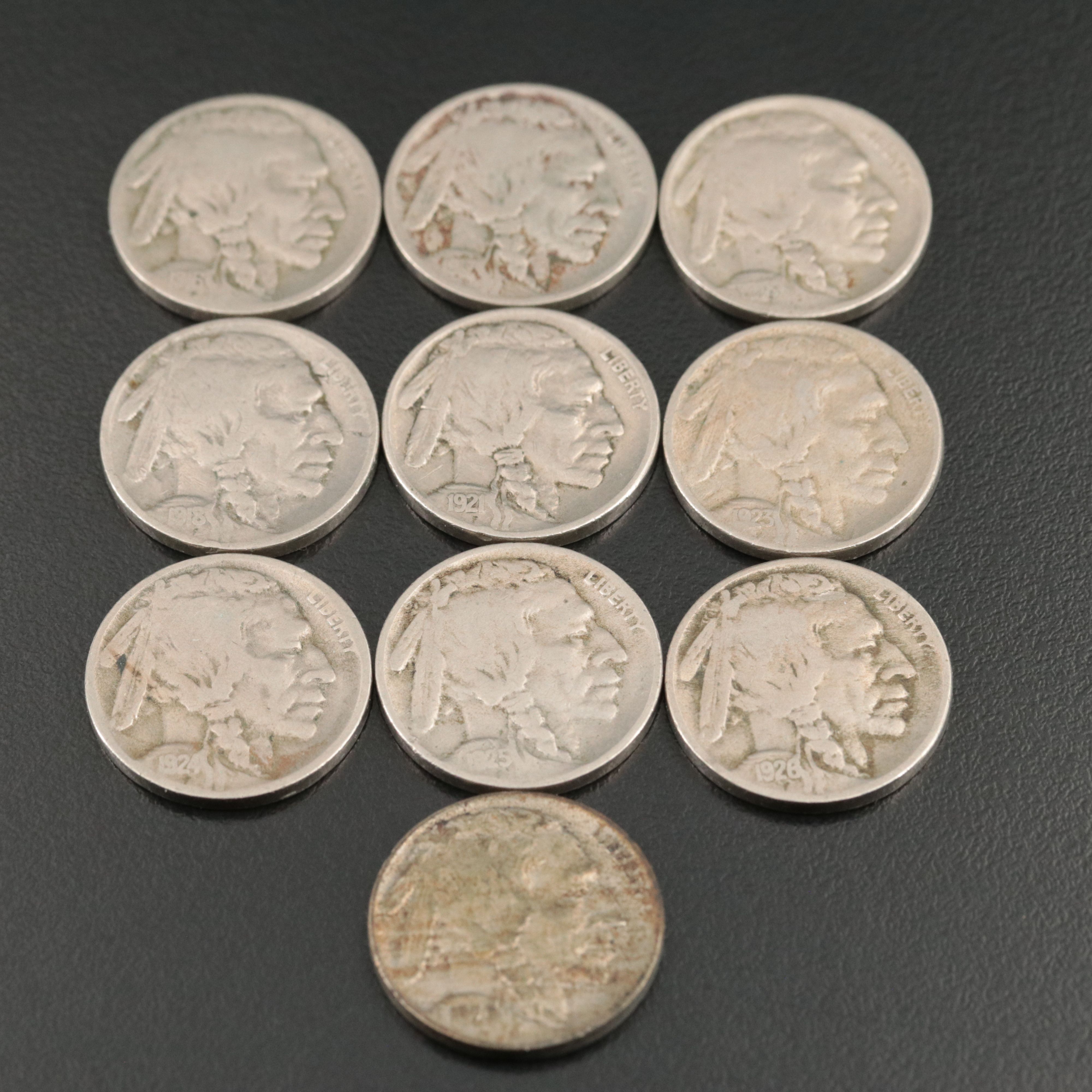 Ten Different Buffalo Nickels
