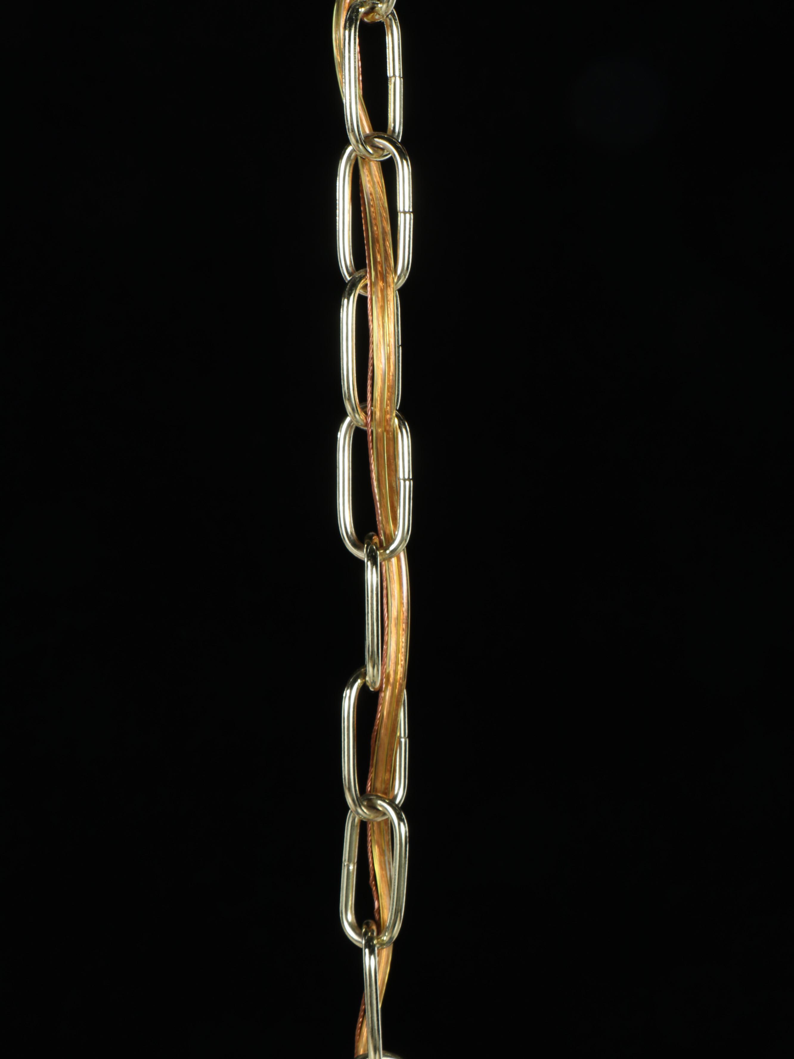 Stained Glass and Brass Finish Octagonal Pendant Light