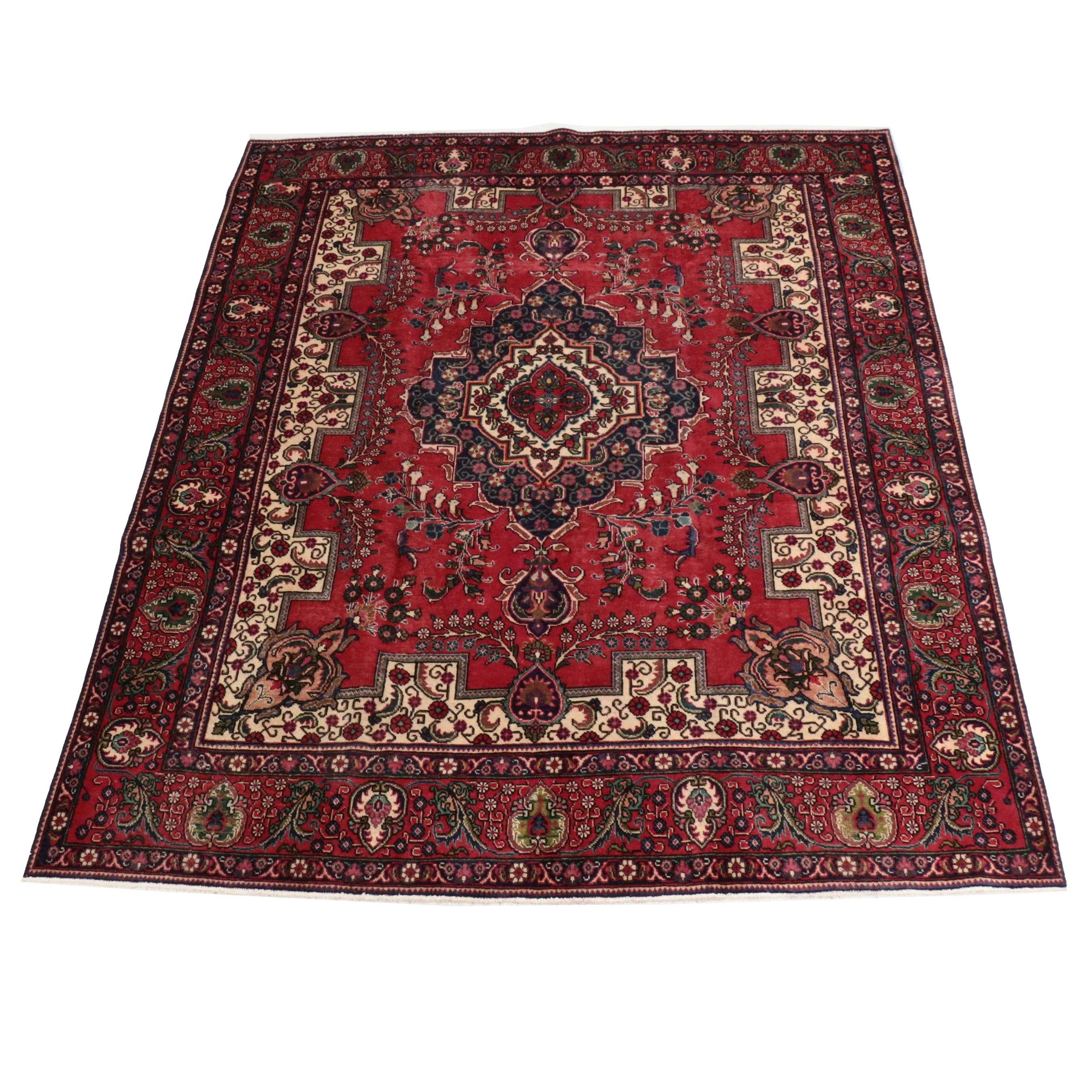 9'9 x 12'3 Hand-Knotted Persian Tabriz Room Sized Rug