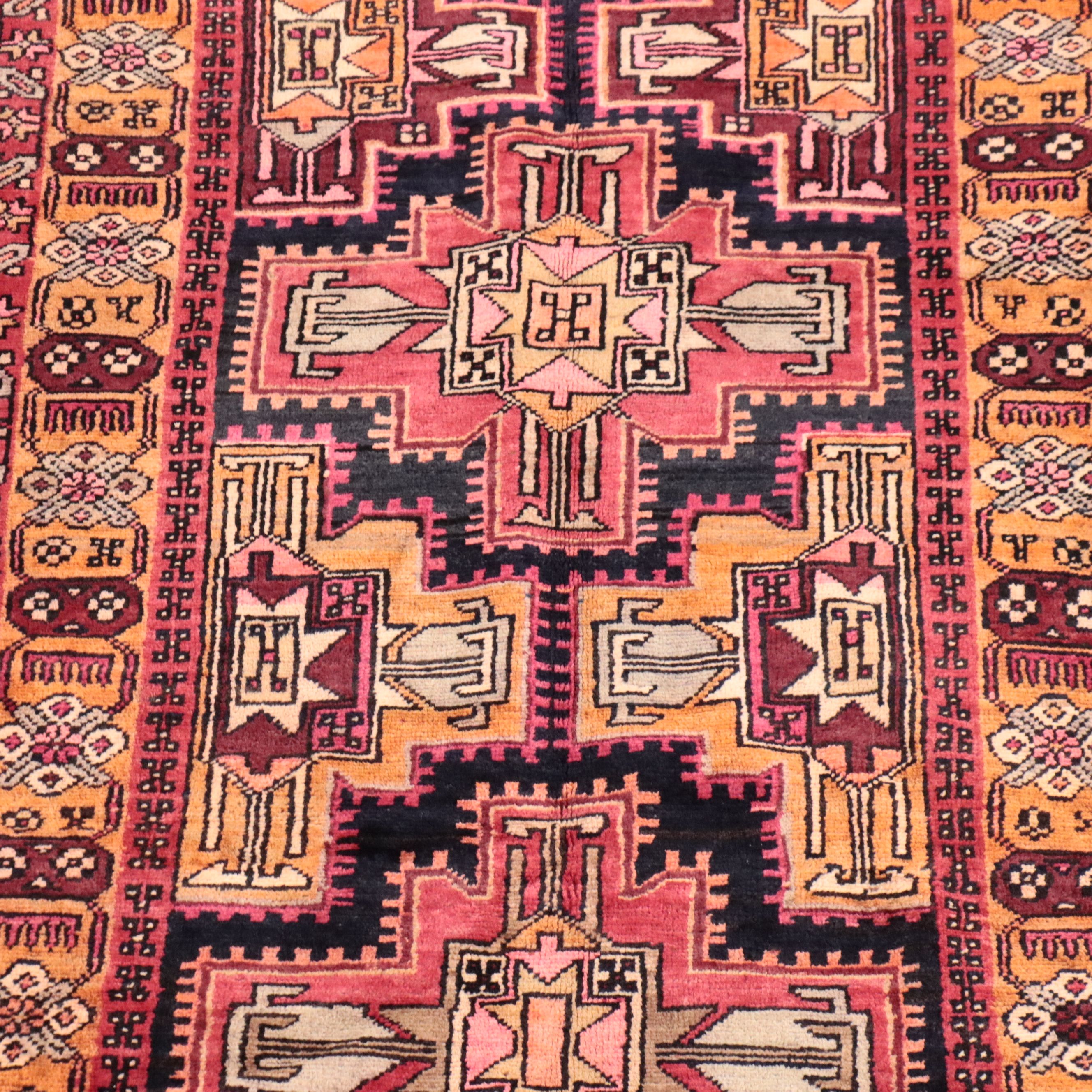 3'7 x 9'11 Hand-Knotted Caucasian Kazak Long Rug