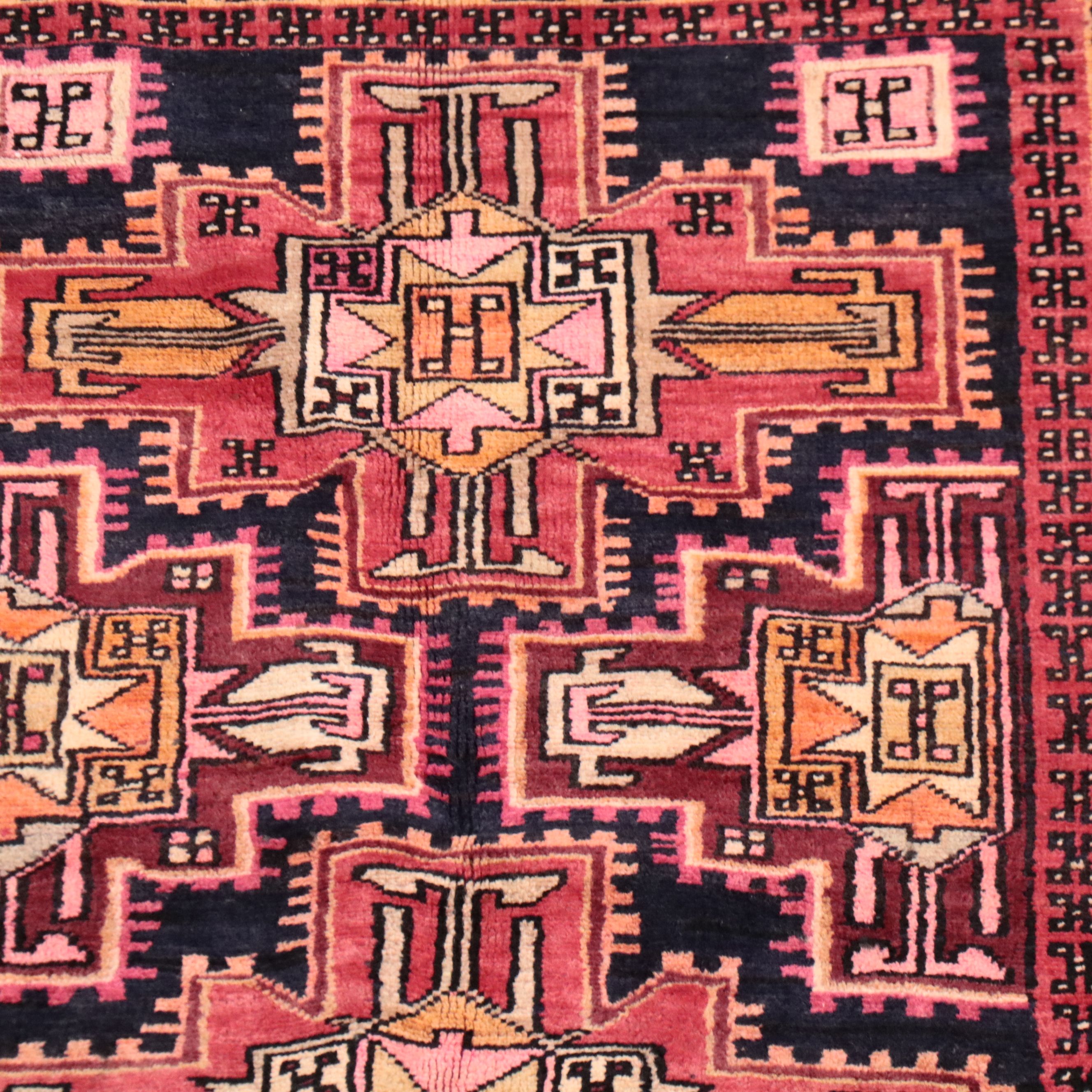 3'7 x 9'11 Hand-Knotted Caucasian Kazak Long Rug