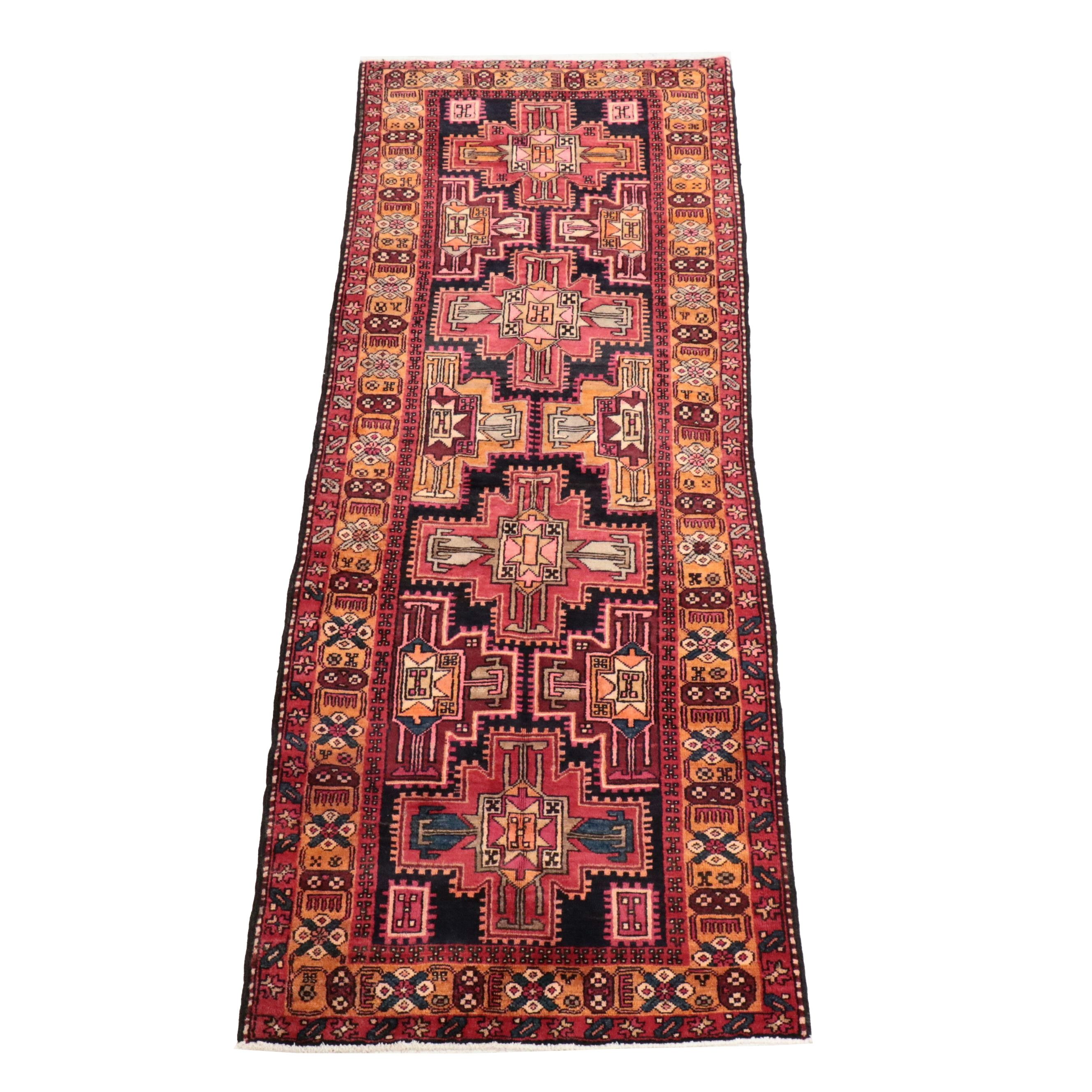 3'7 x 9'11 Hand-Knotted Caucasian Kazak Long Rug