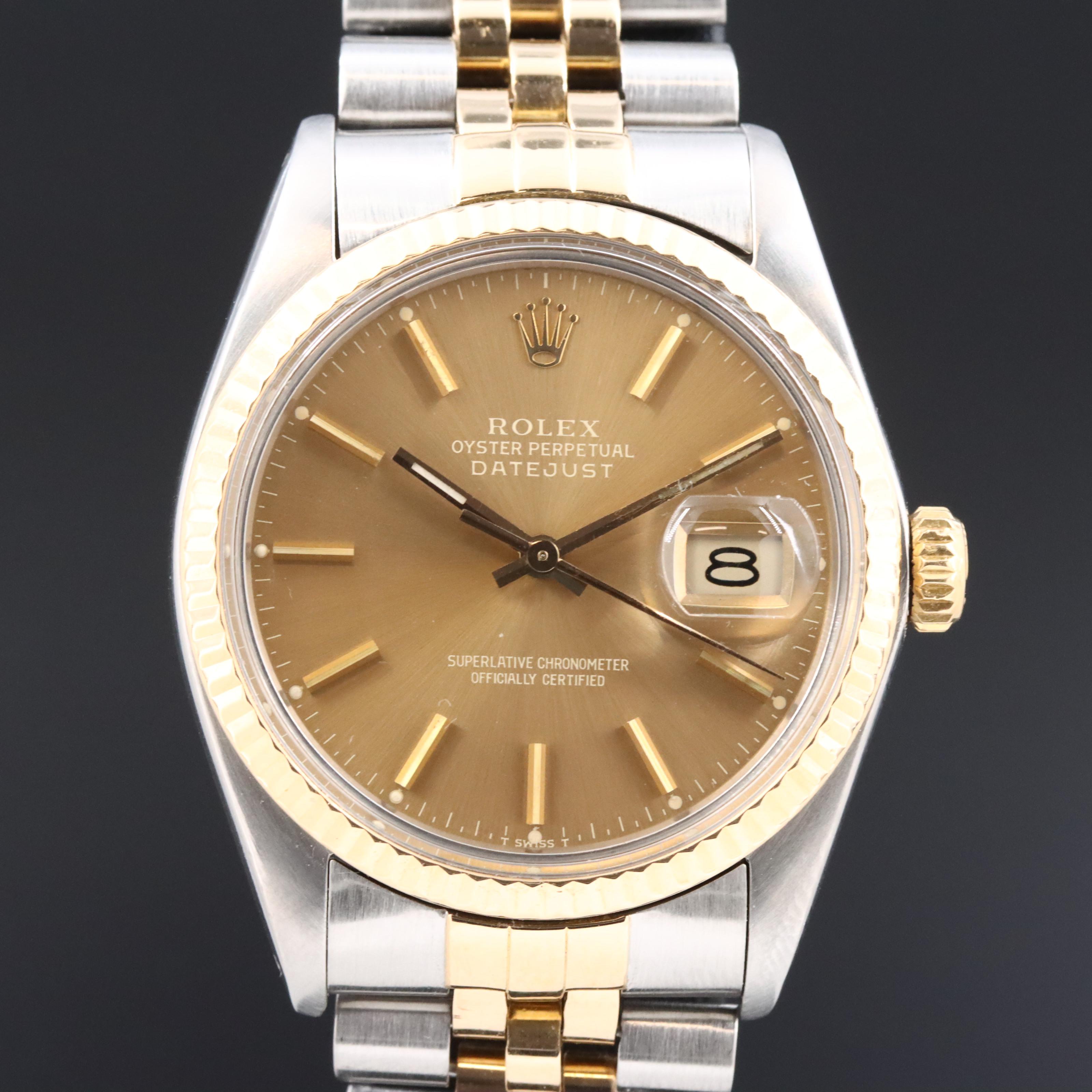 1984 Rolex Two Tone Datejust Watch