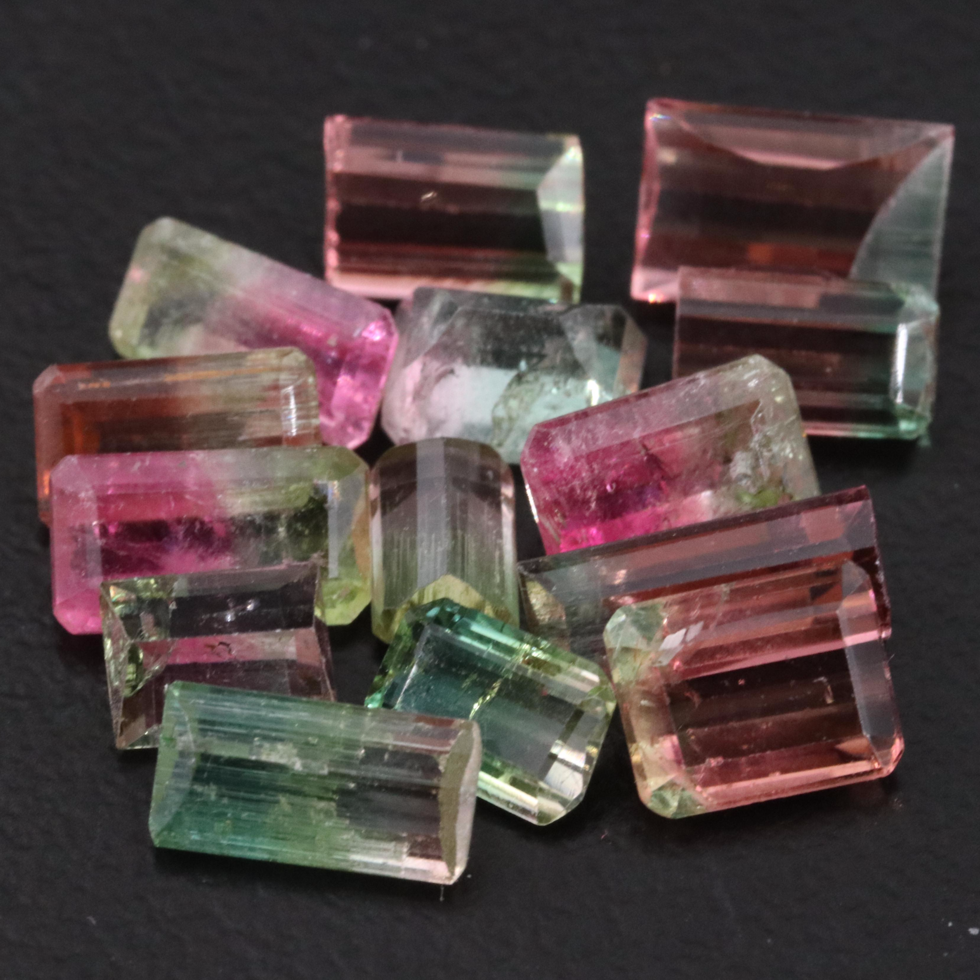 Loose 9.27 CTW Bi-Color Tourmaline Lot