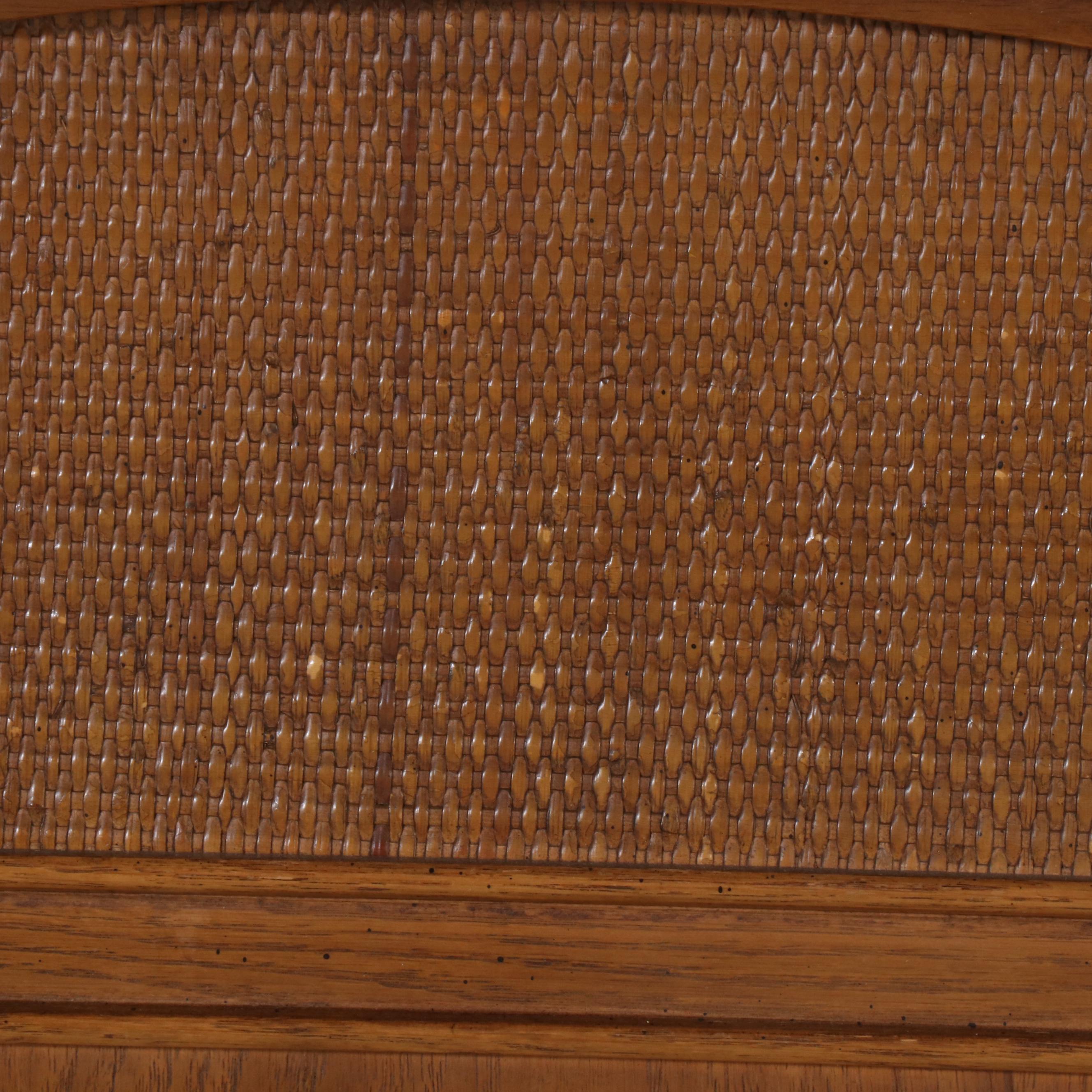 Mid Century Modern Style Wood and Cane Headboard, Mid to Late 20th Century
