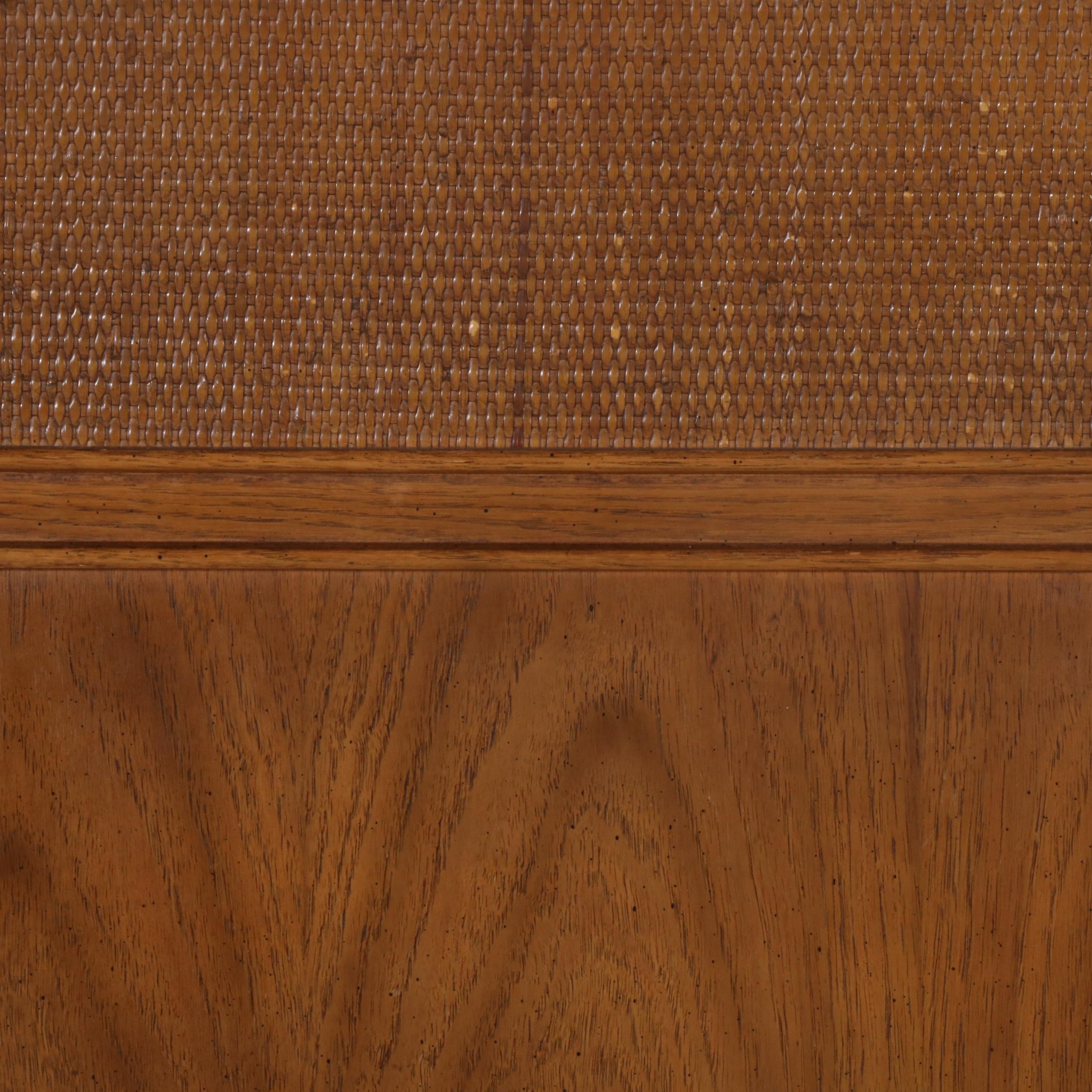 Mid Century Modern Style Wood and Cane Headboard, Mid to Late 20th Century