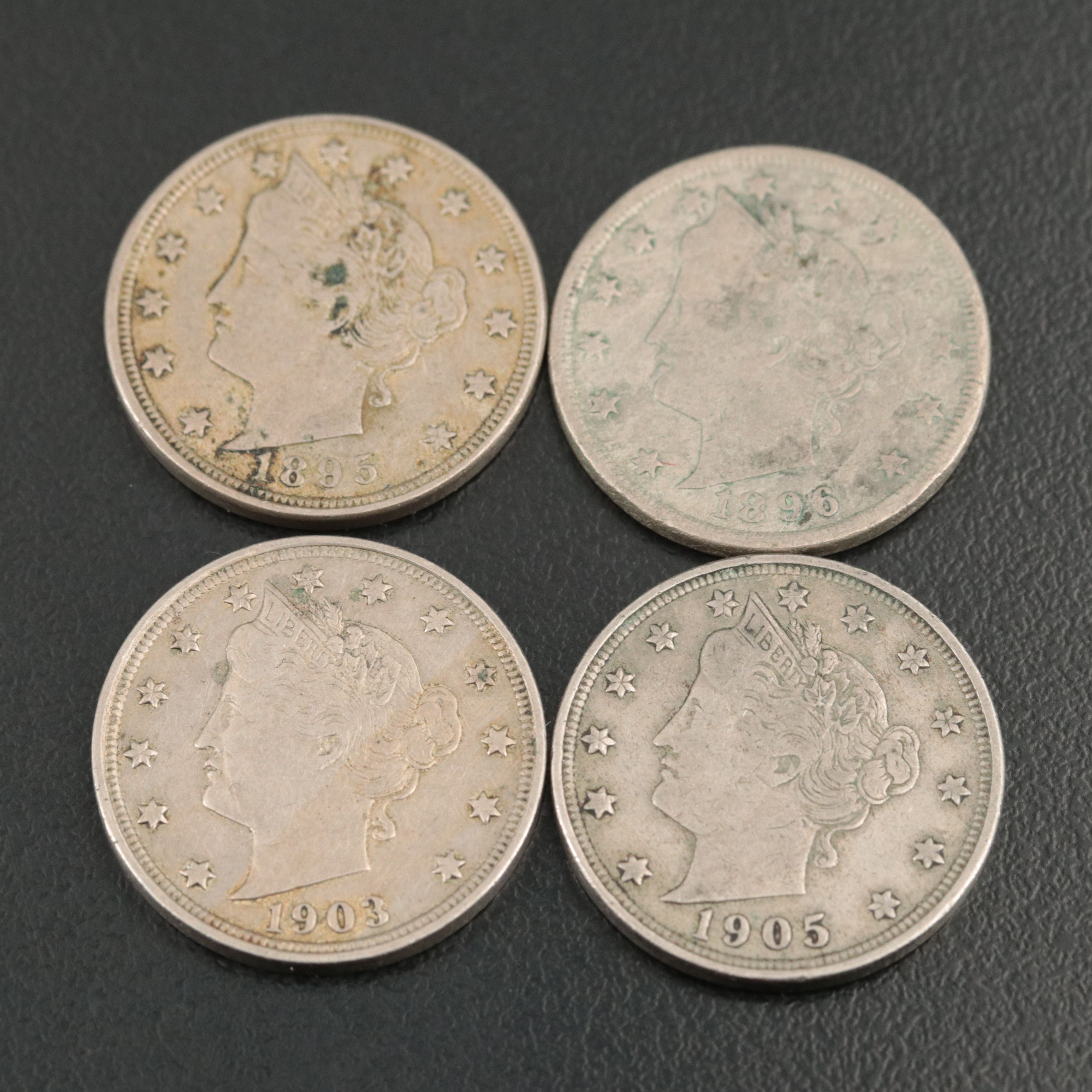 Twelve Different Liberty Nickels with Readable Liberty