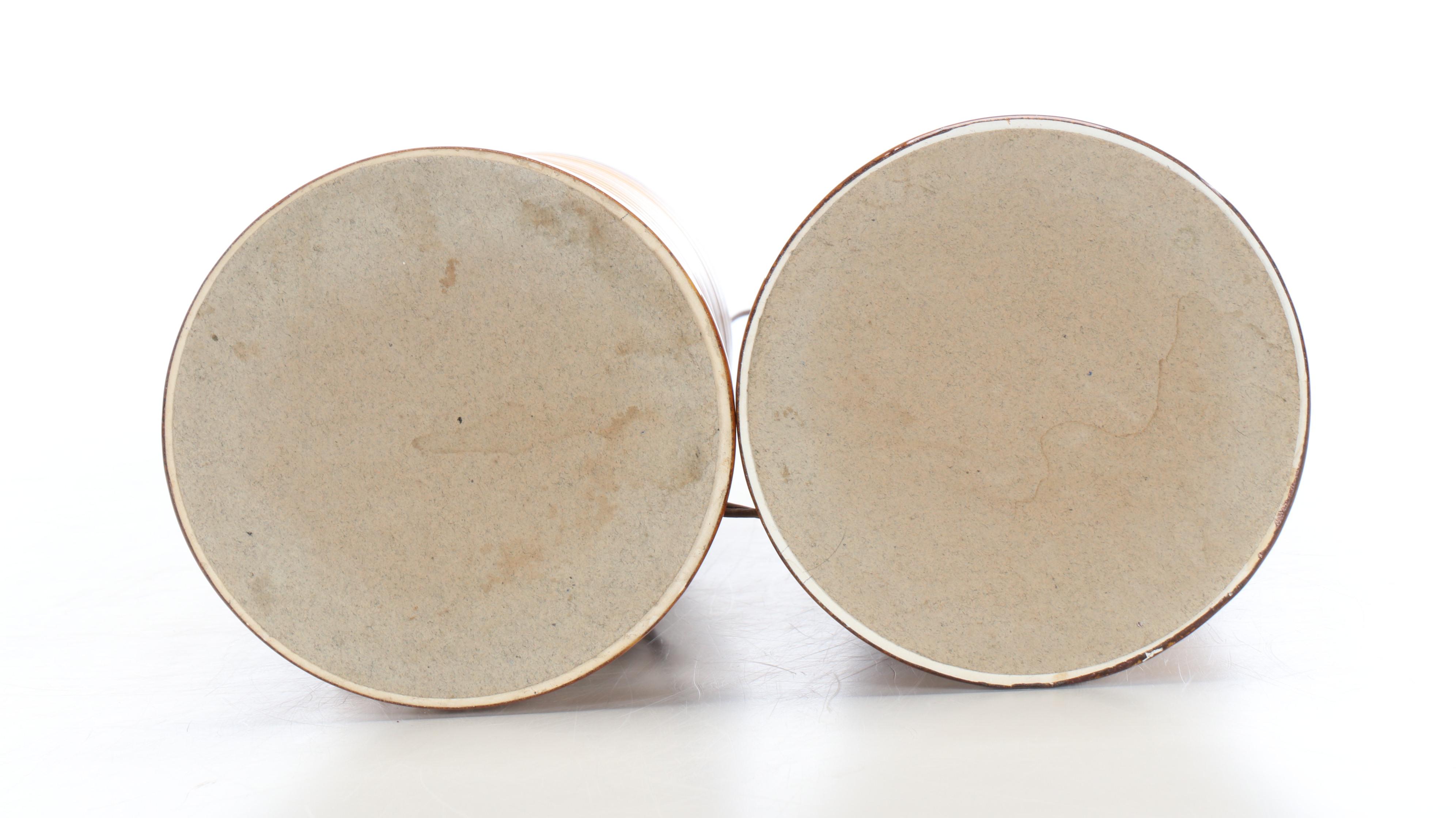 MCM Drip Glaze Ribbed Bottle Lamps, Mid to Late 20th Century