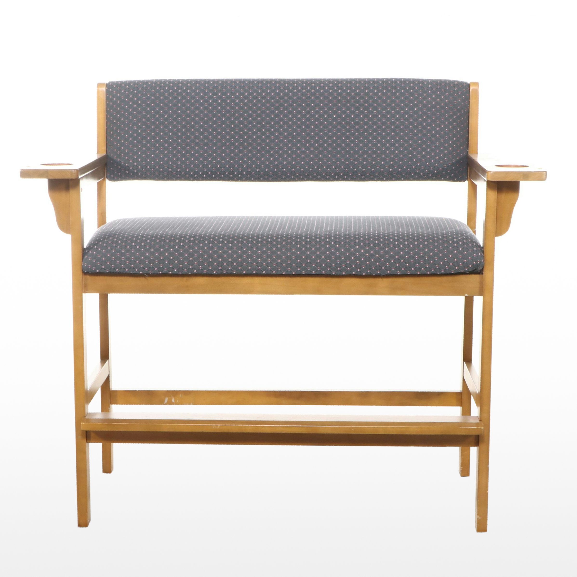 Maple Bar Height Bench with Beverage Holder