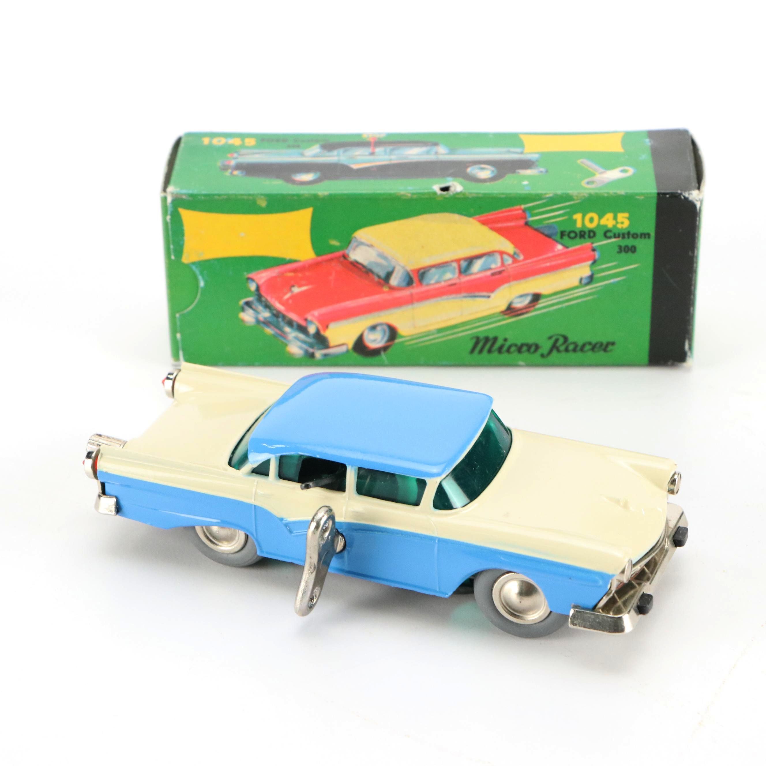 Schuco "Ford Custom 300" Micro Racer Toy Wind-Up Car, 1960s