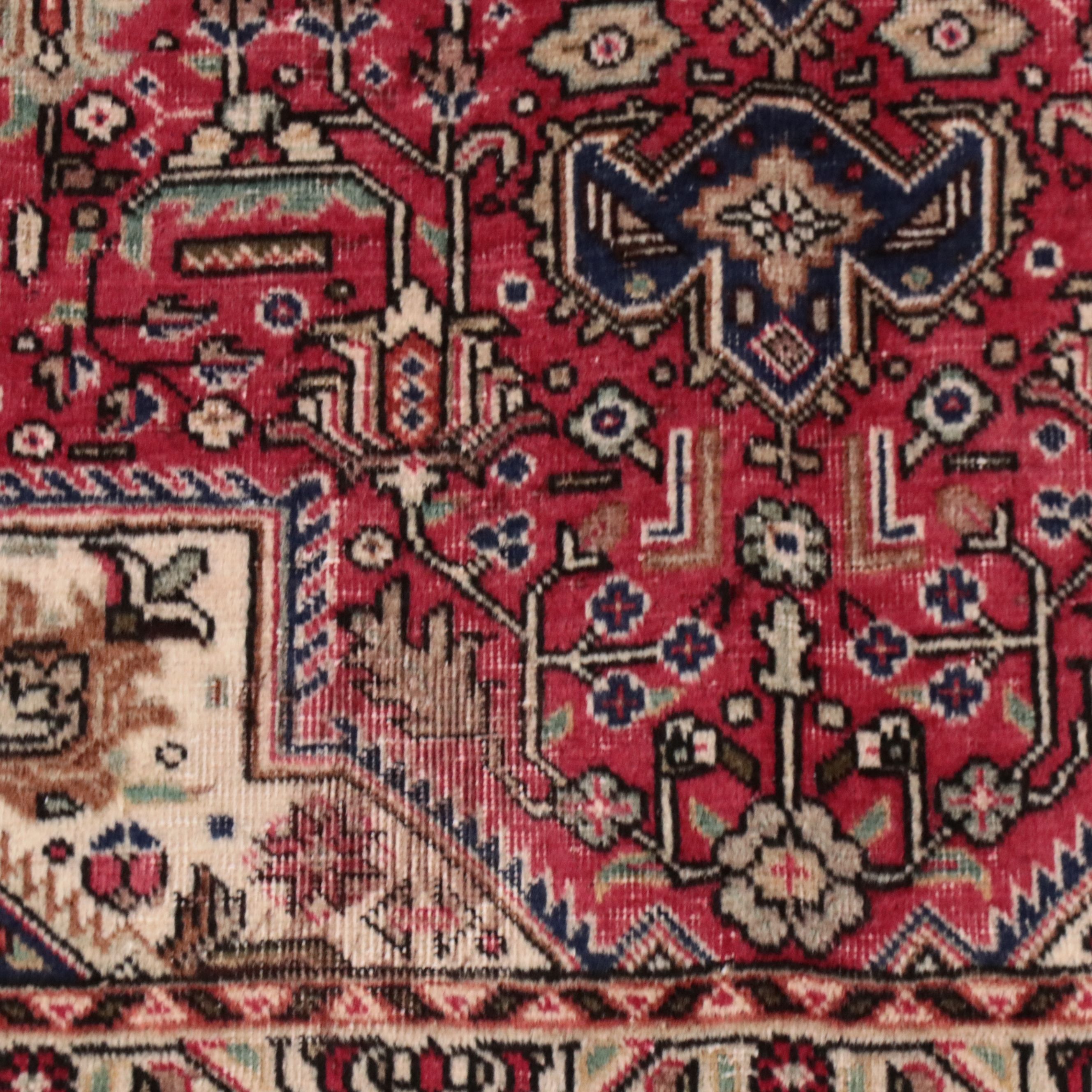 3'2 x 4'10 Hand-Knotted Persian Heriz Accent Rug