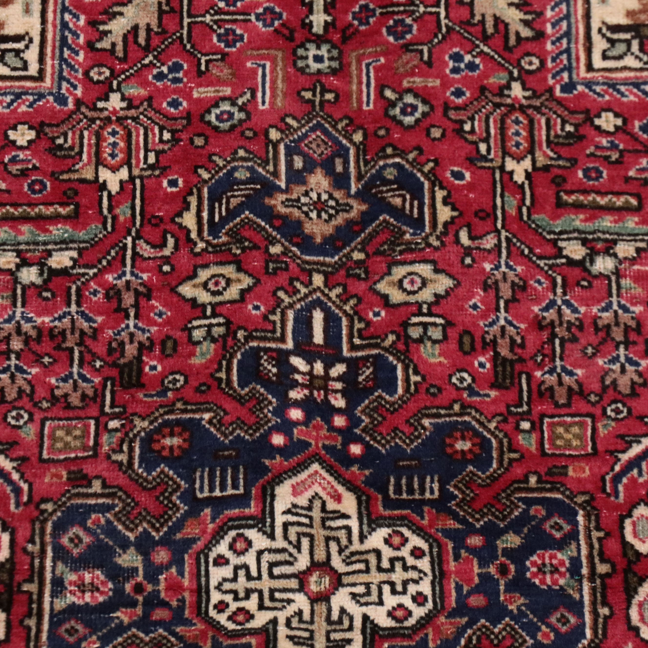 3'2 x 4'10 Hand-Knotted Persian Heriz Accent Rug