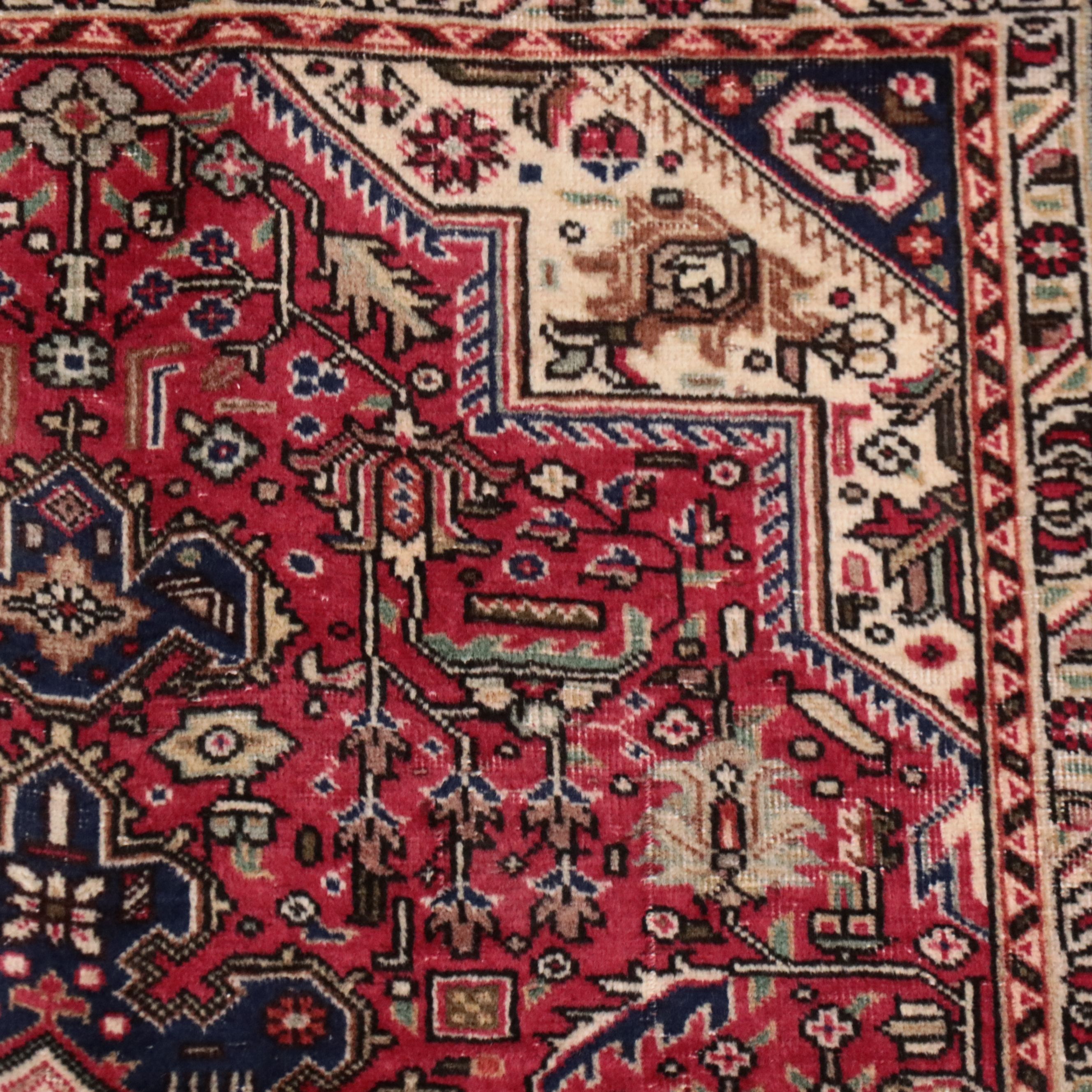 3'2 x 4'10 Hand-Knotted Persian Heriz Accent Rug