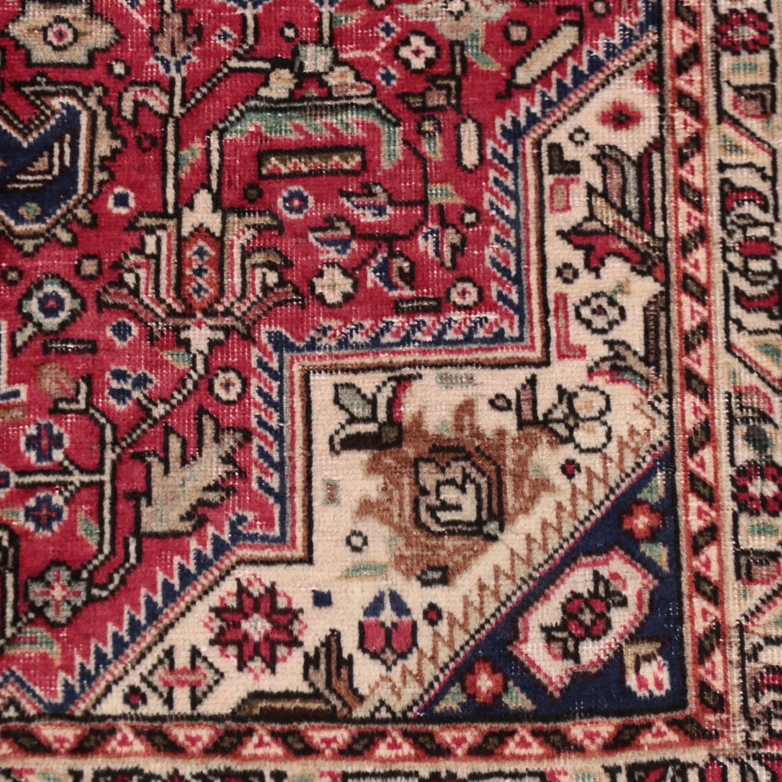 3'2 x 4'10 Hand-Knotted Persian Heriz Accent Rug