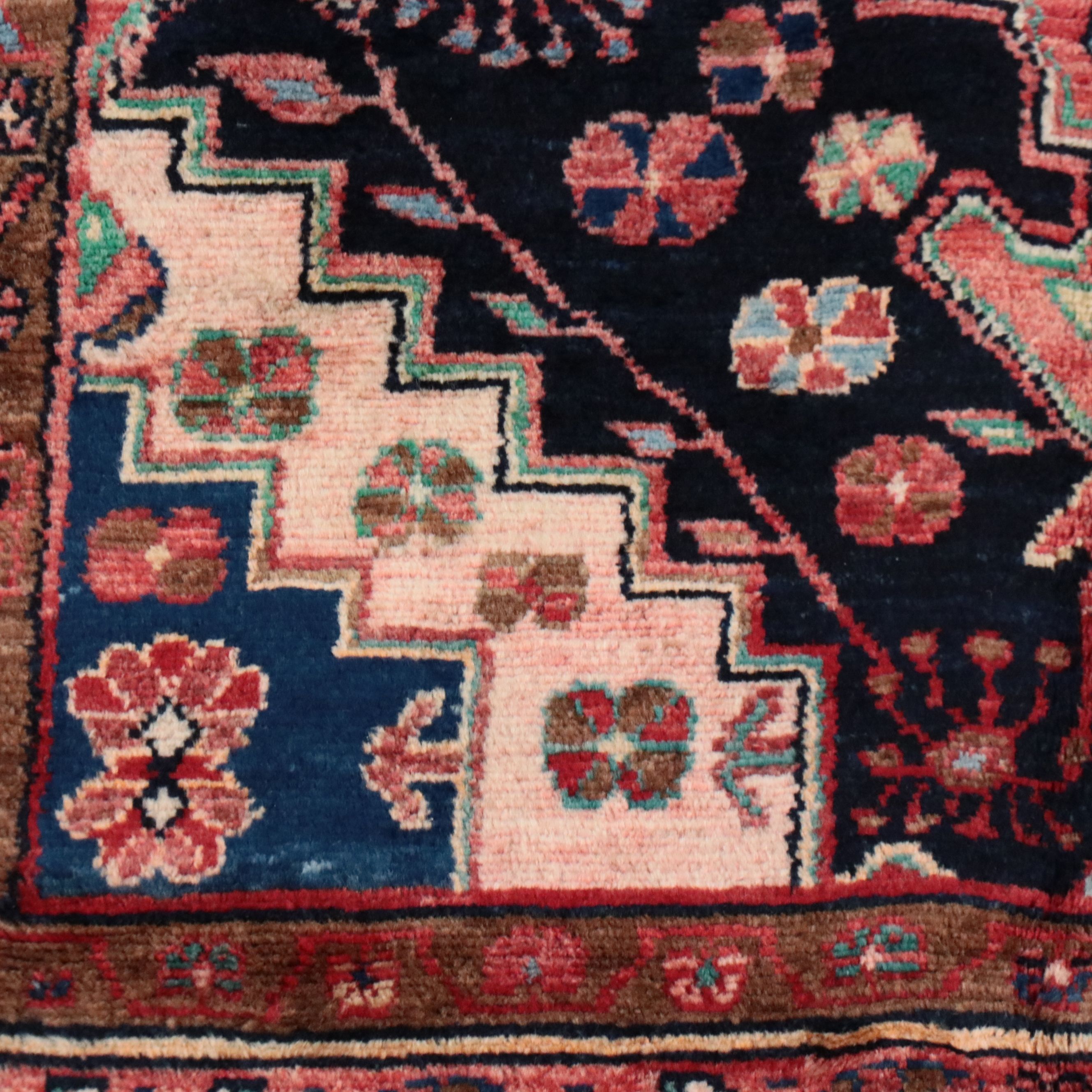 4'2 x 6'1 Hand-Knotted Persian Hamadan Area Rug