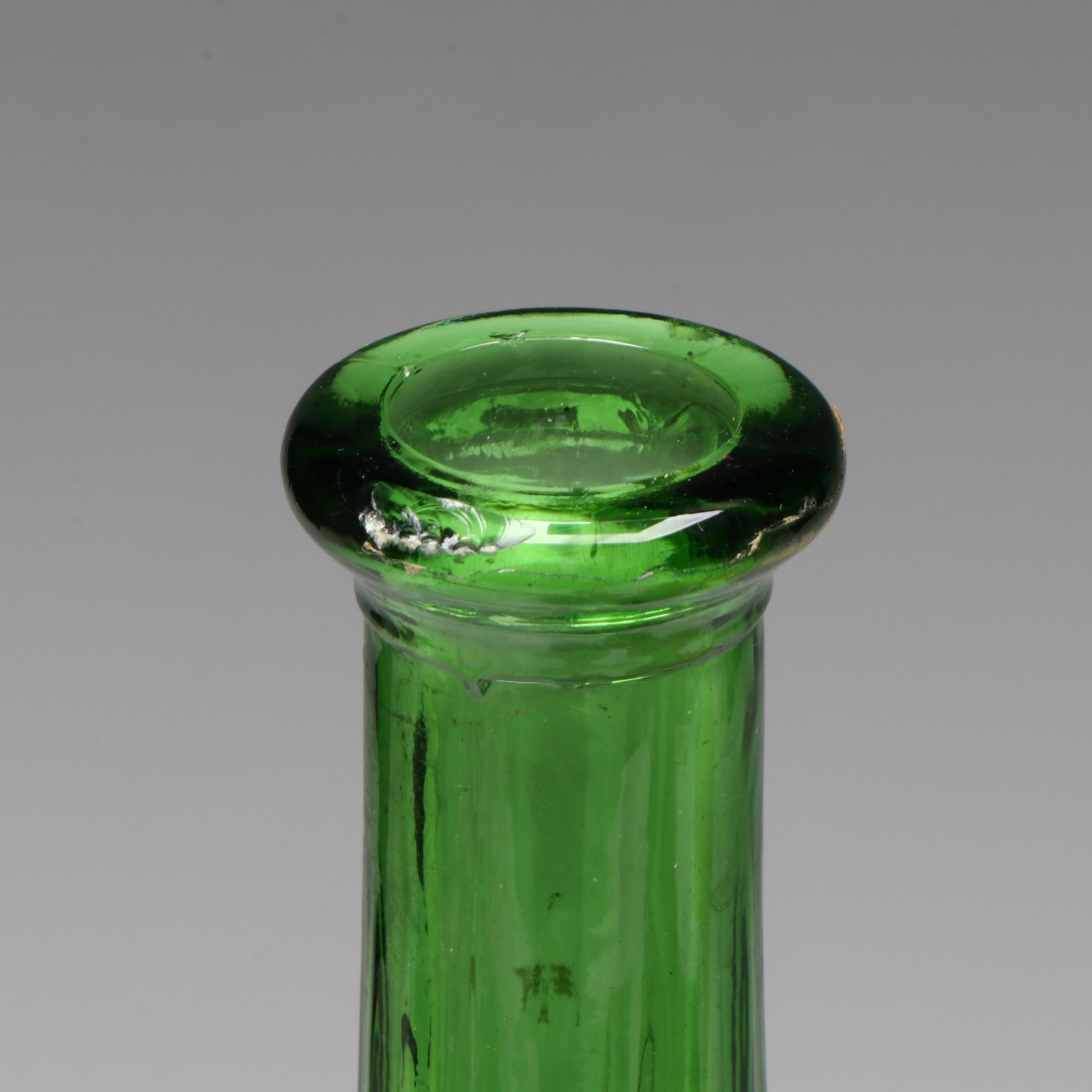 Mid Century Modern Art Glass Decanters with Italian Ice Chamber Wine Decanter