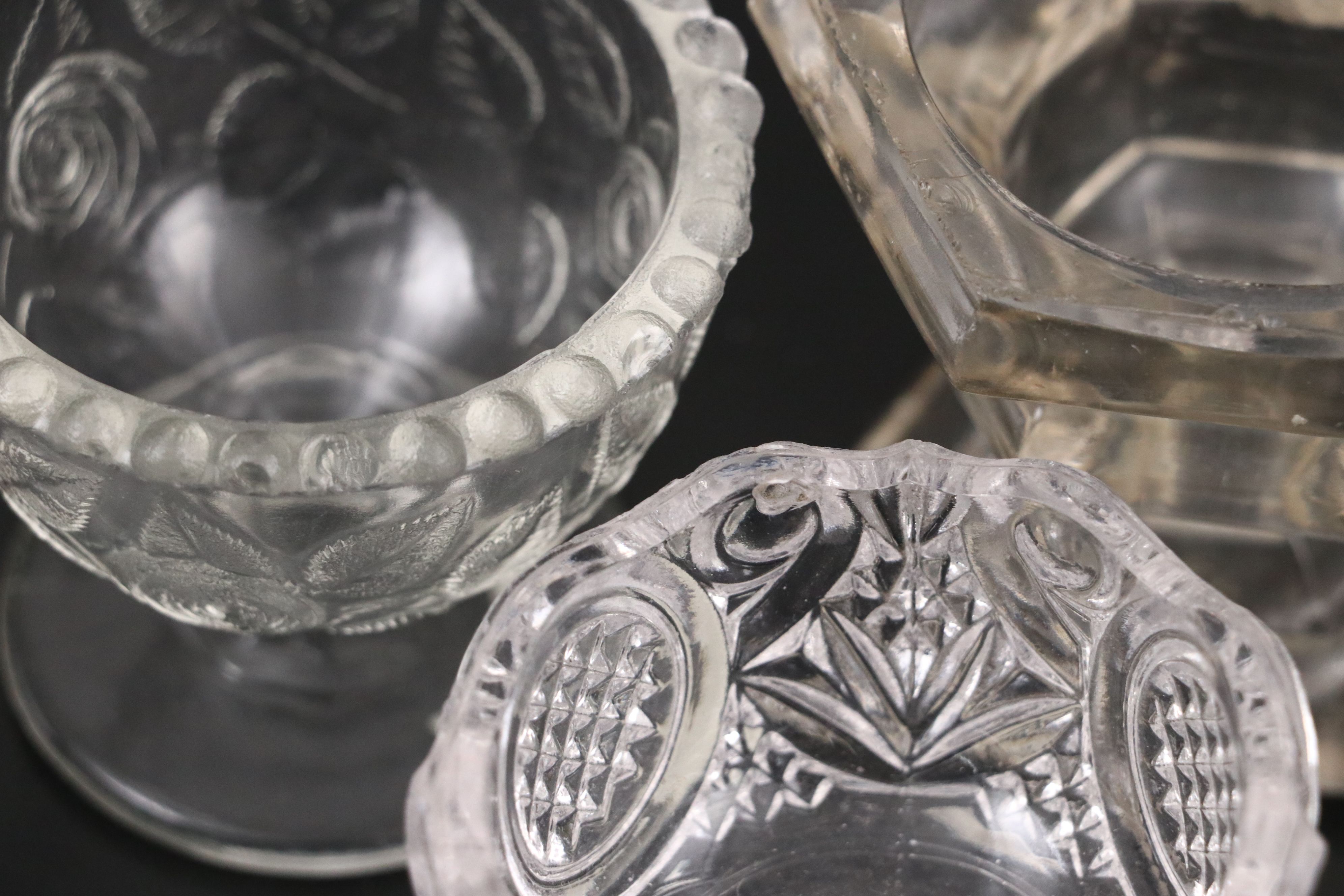 Footed Glass Salt Cellars, Late 19th/Early 20th Century