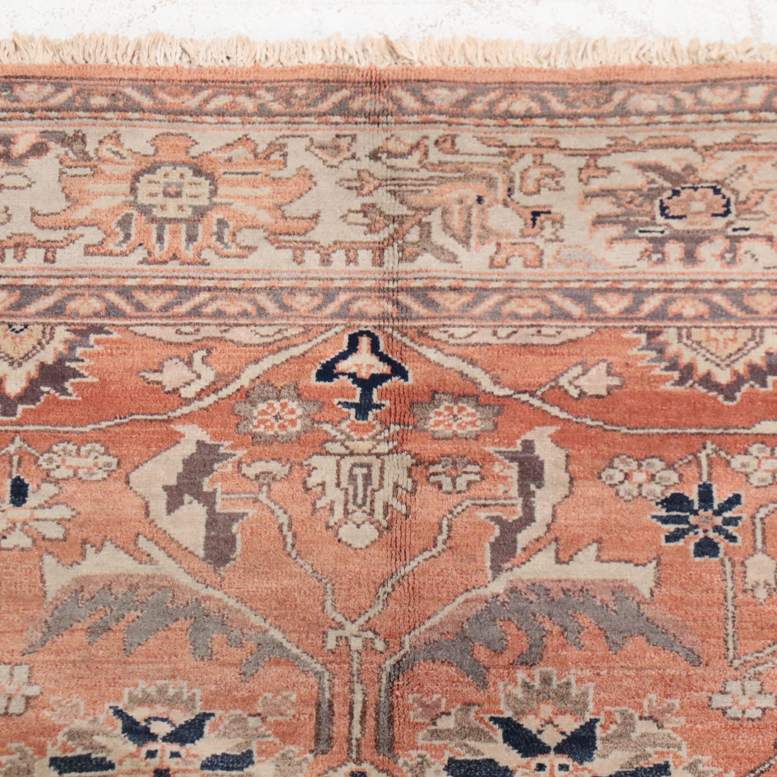 6'1 x 9'2 Hand-Knotted Indian Agra Area Rug