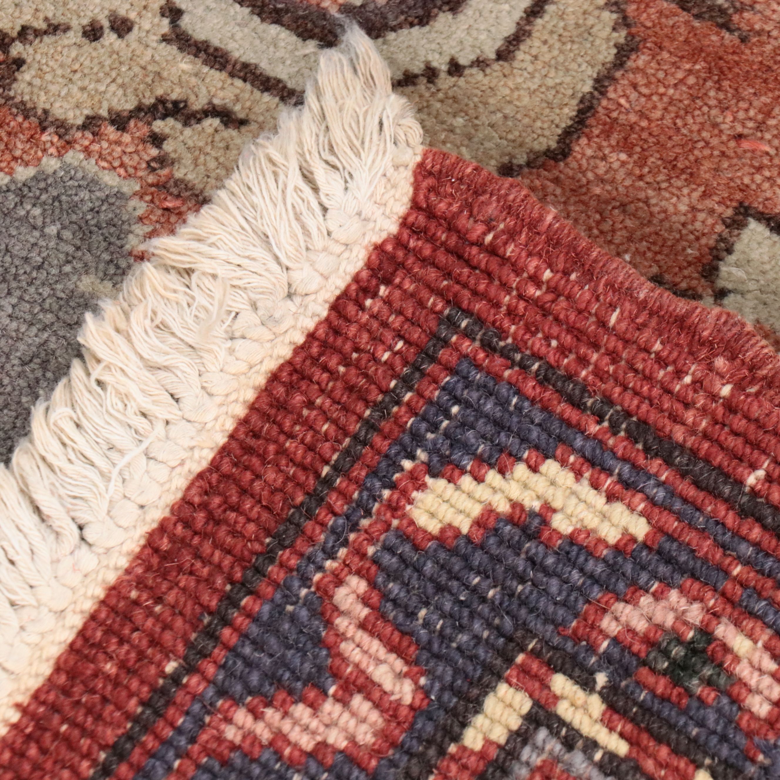 6'1 x 9'2 Hand-Knotted Indian Agra Area Rug