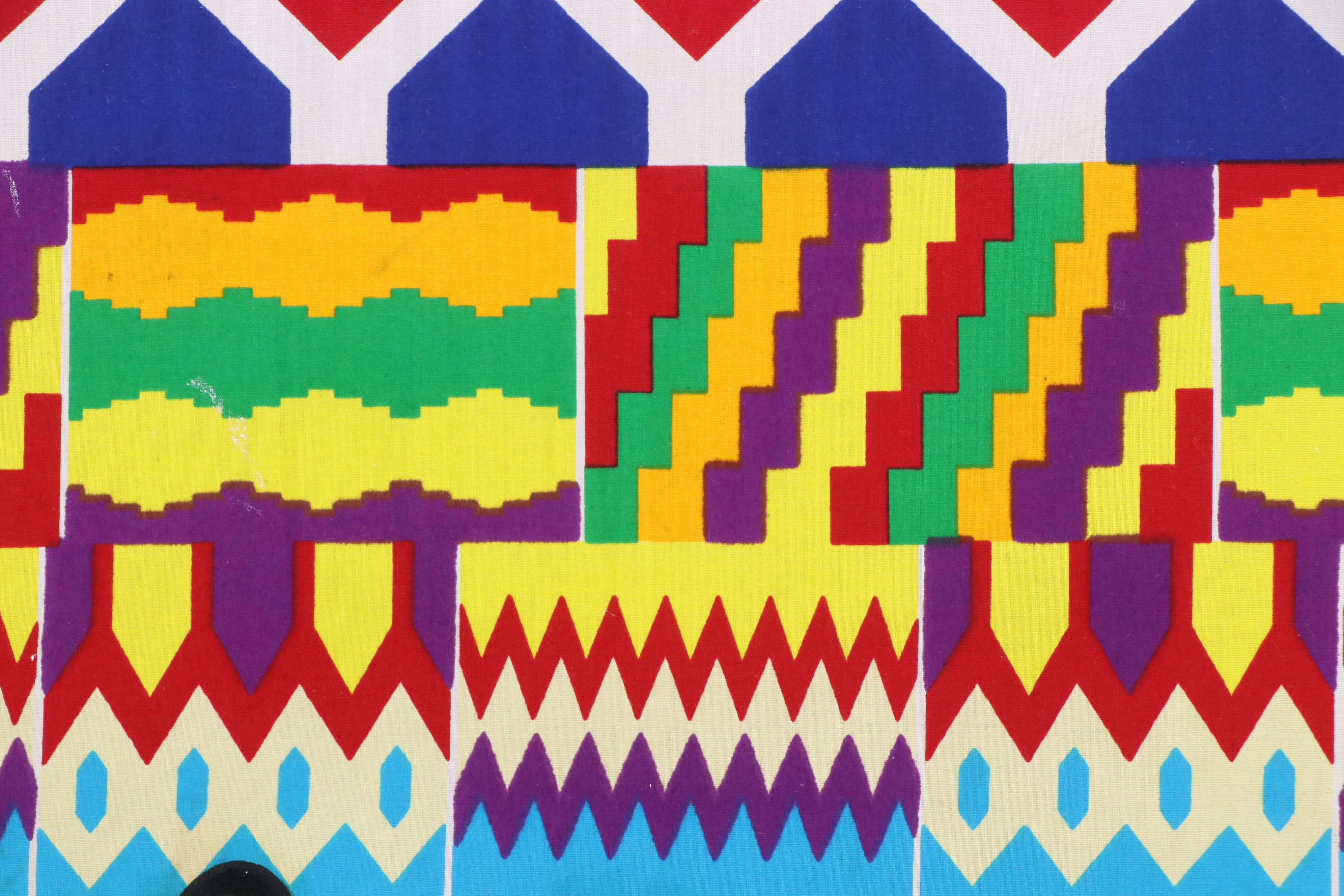 Lanre Buraimoh Stylized Mixed Media Painting "Decorated Bear," 2025