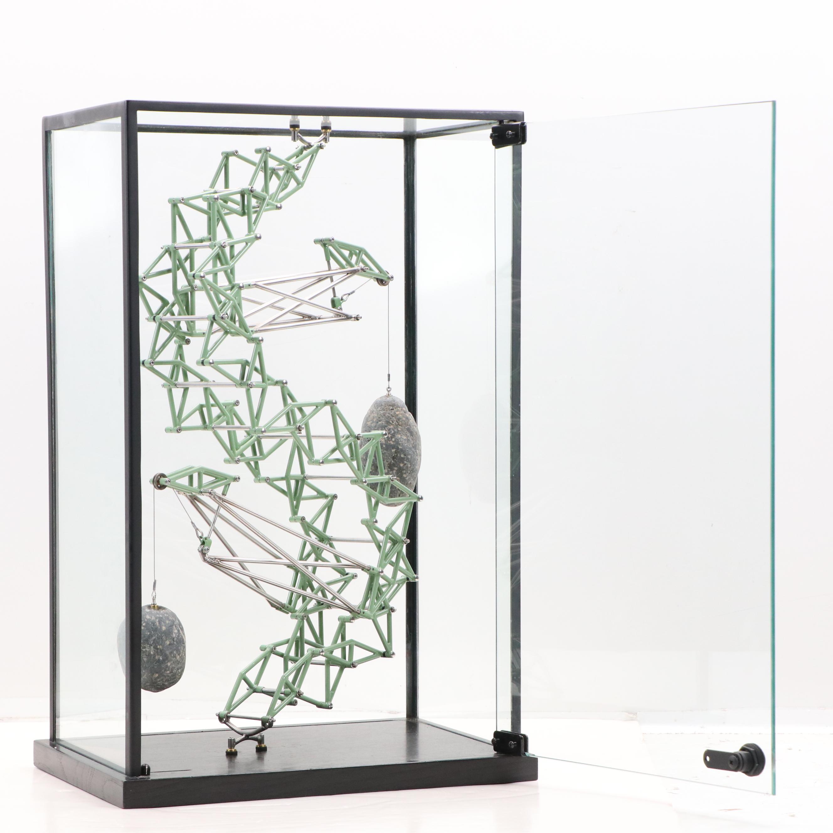 Dan Grayber Mixed Media Kinetic Sulpture "Display Case Mechanism #6," 2016