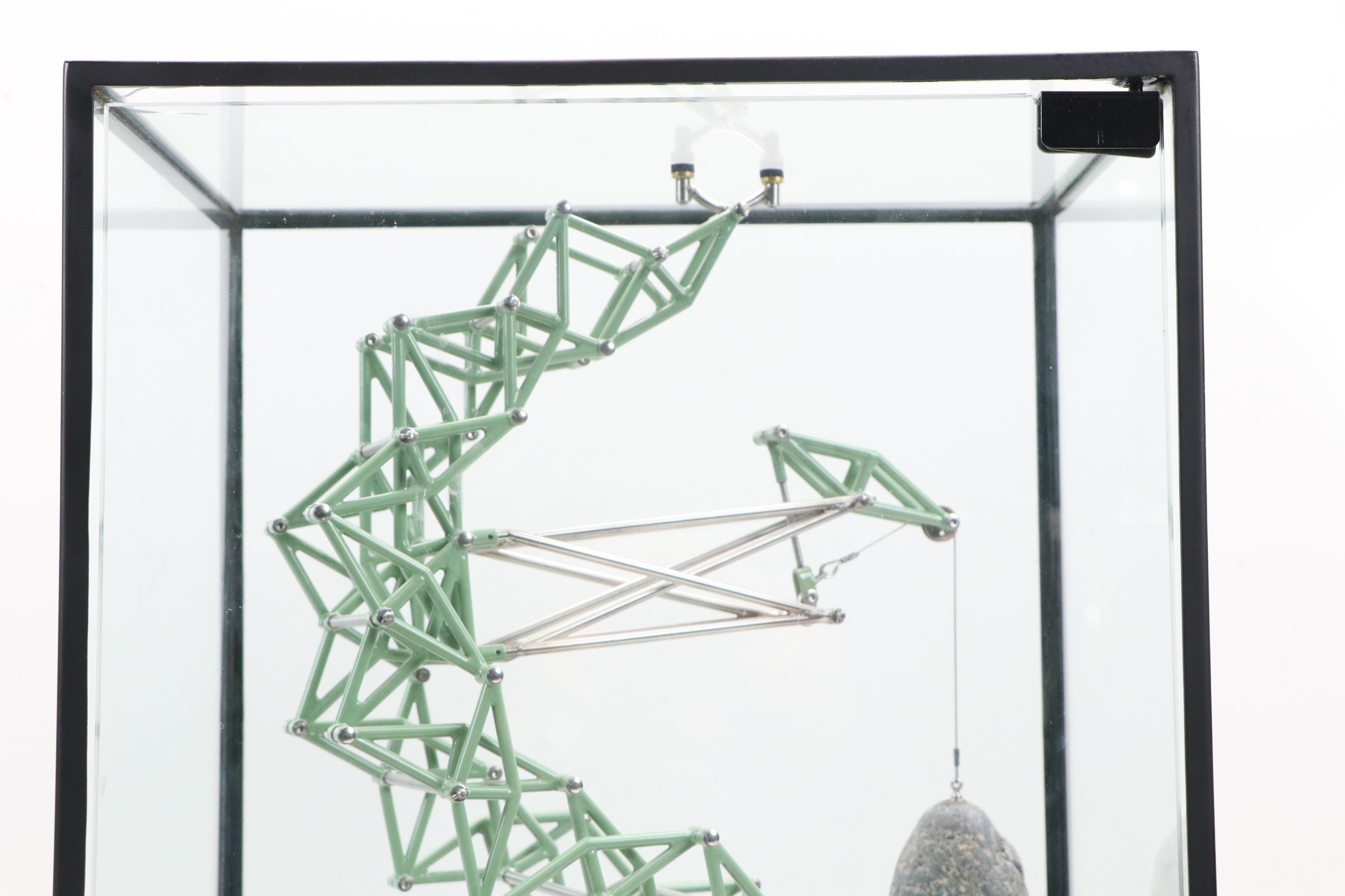 Dan Grayber Mixed Media Kinetic Sulpture "Display Case Mechanism #6," 2016