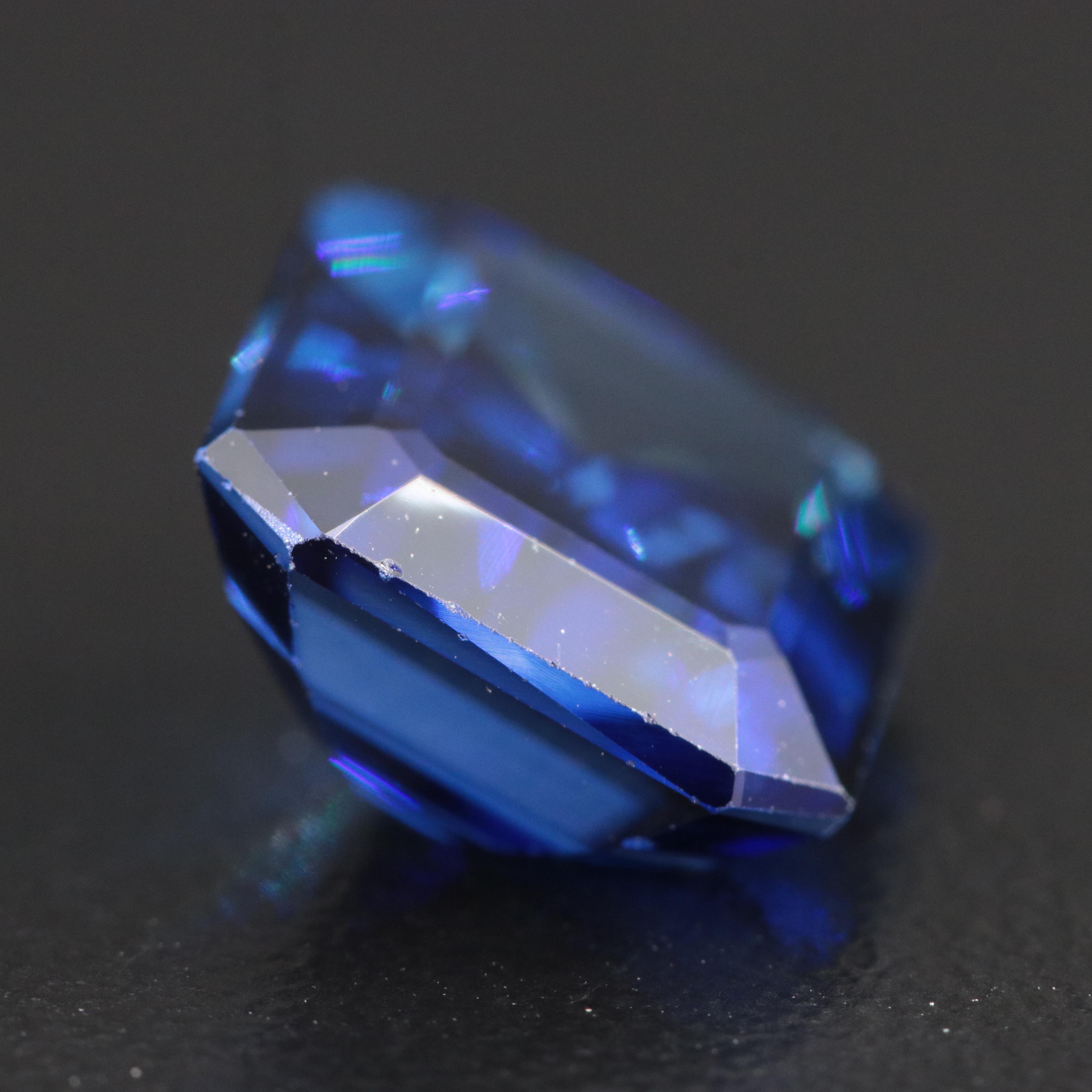 Loose 7.30 CT Lab Grown Sapphire