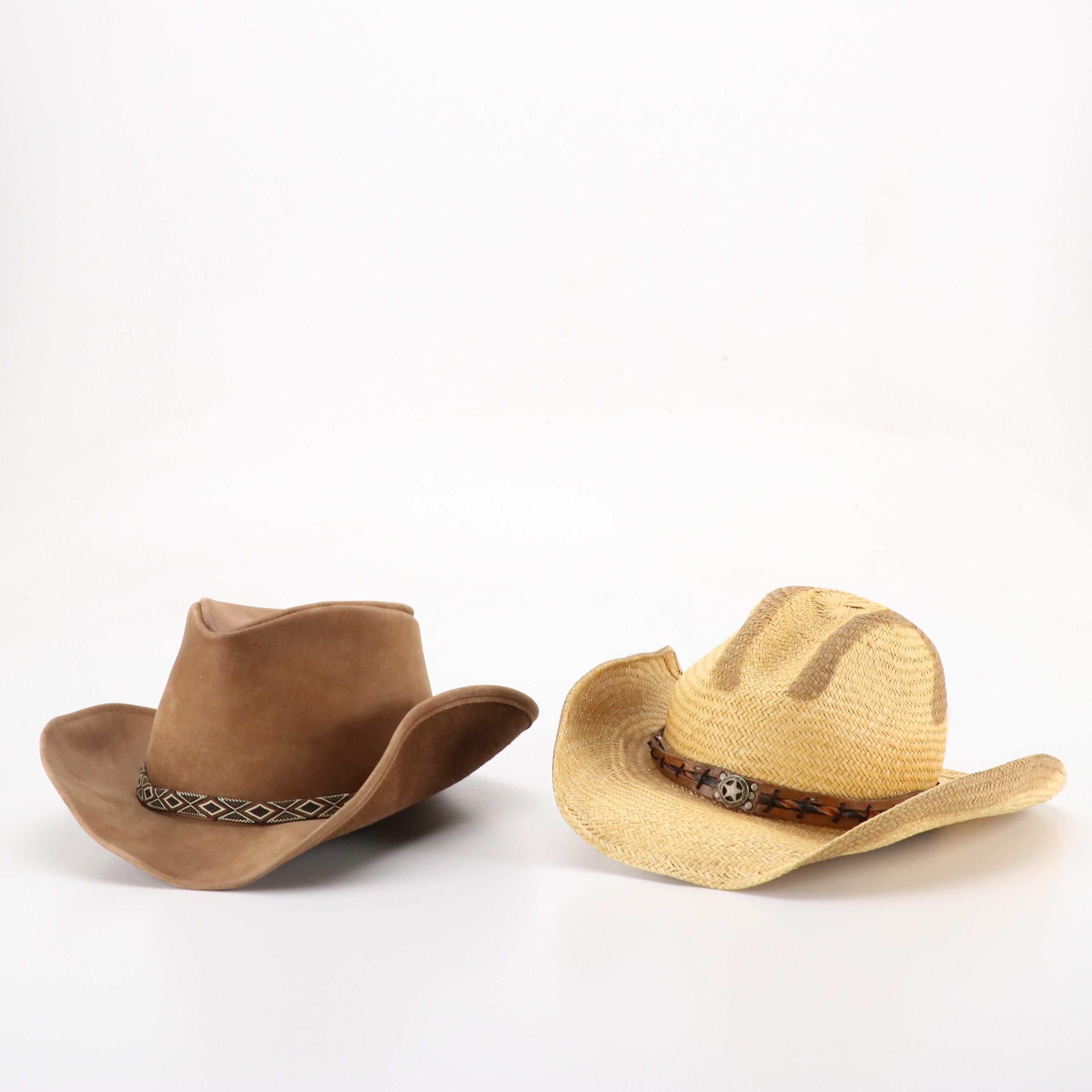 Bullhide Straw Western Hat, Renegade Mocha Brown Suede Western Hat