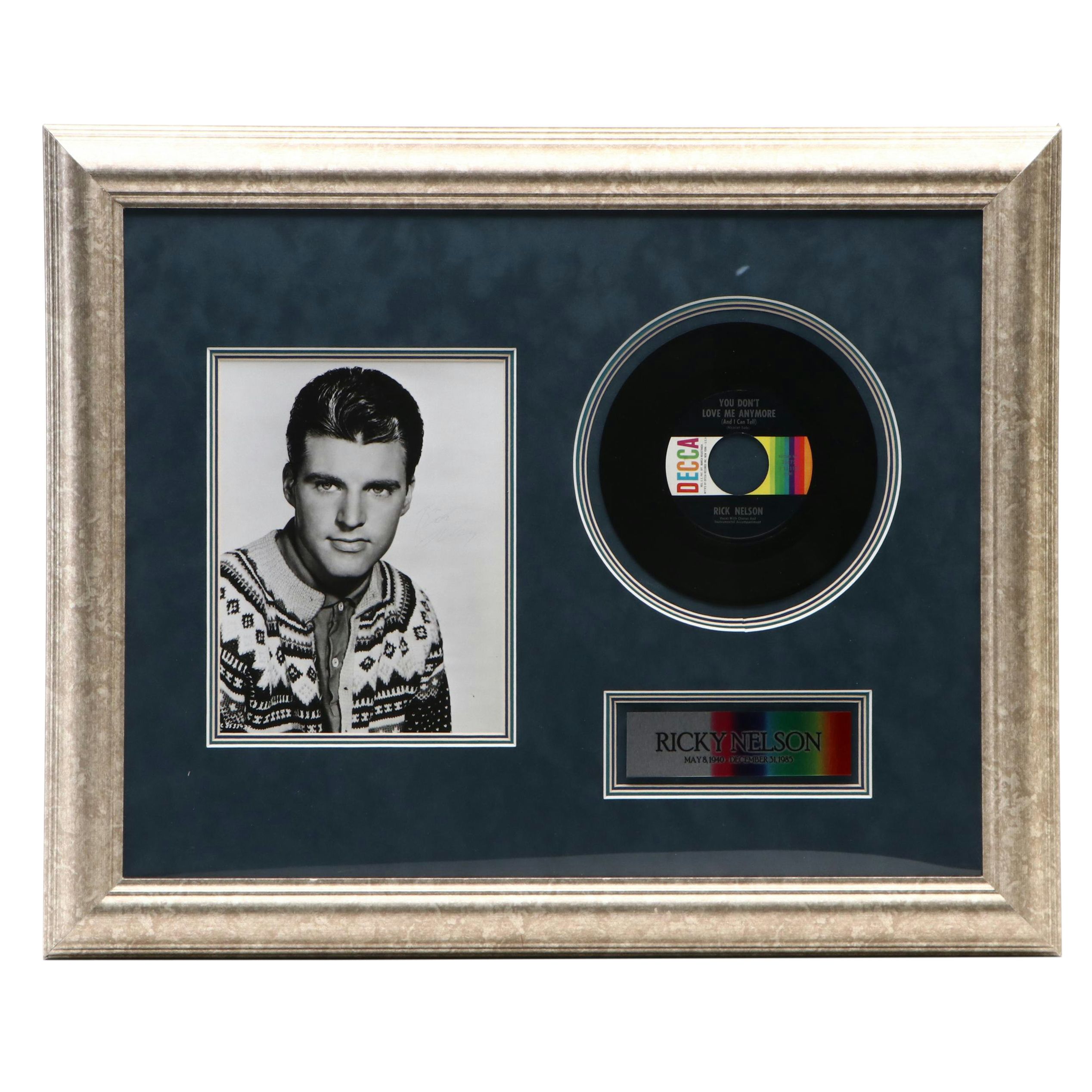 Ricky Nelson "You Don't Love Me Anymore" Record and Photograph