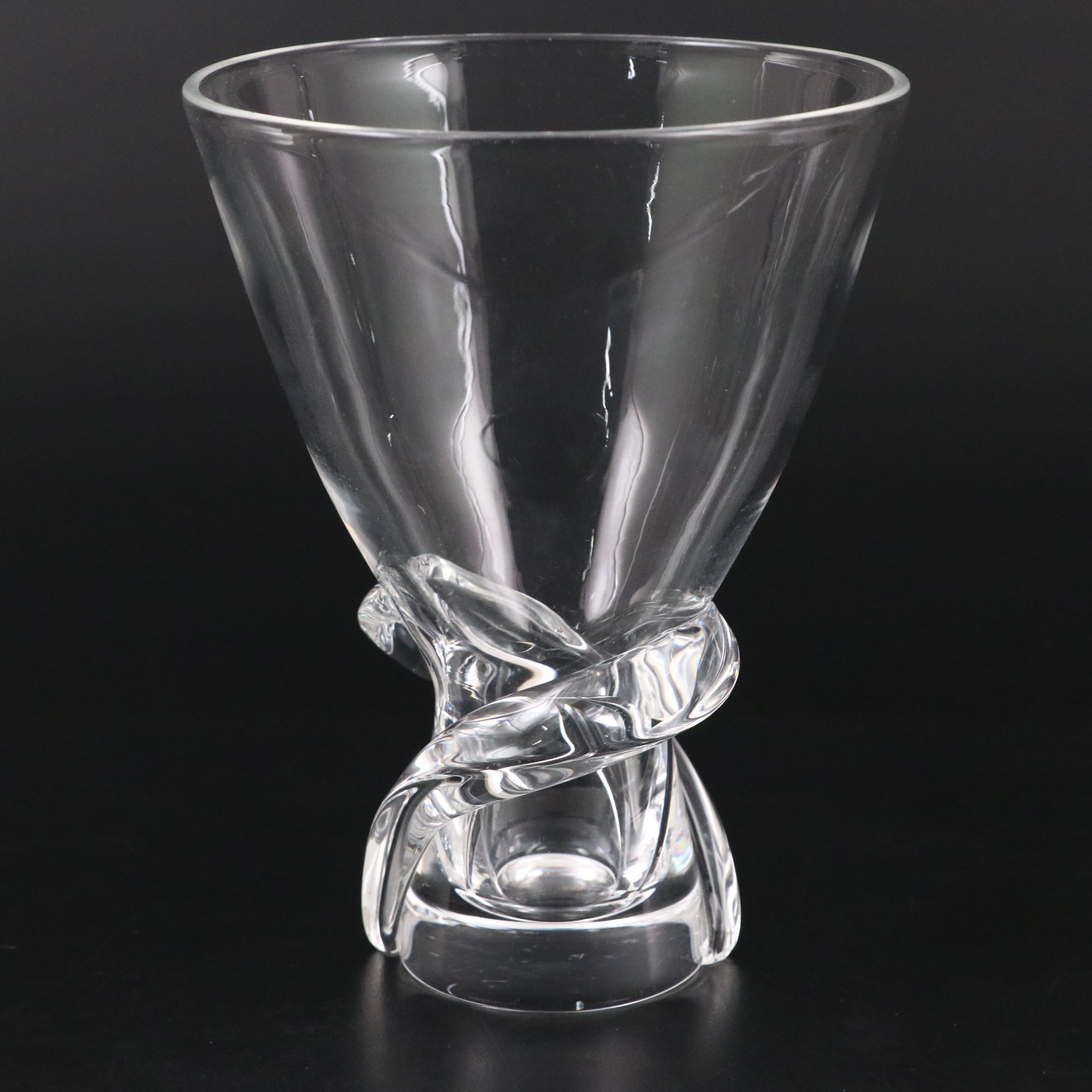 Steuben Art Glass Spiral Vase Designed by Donald Pollard, Mid to Late 20th C.