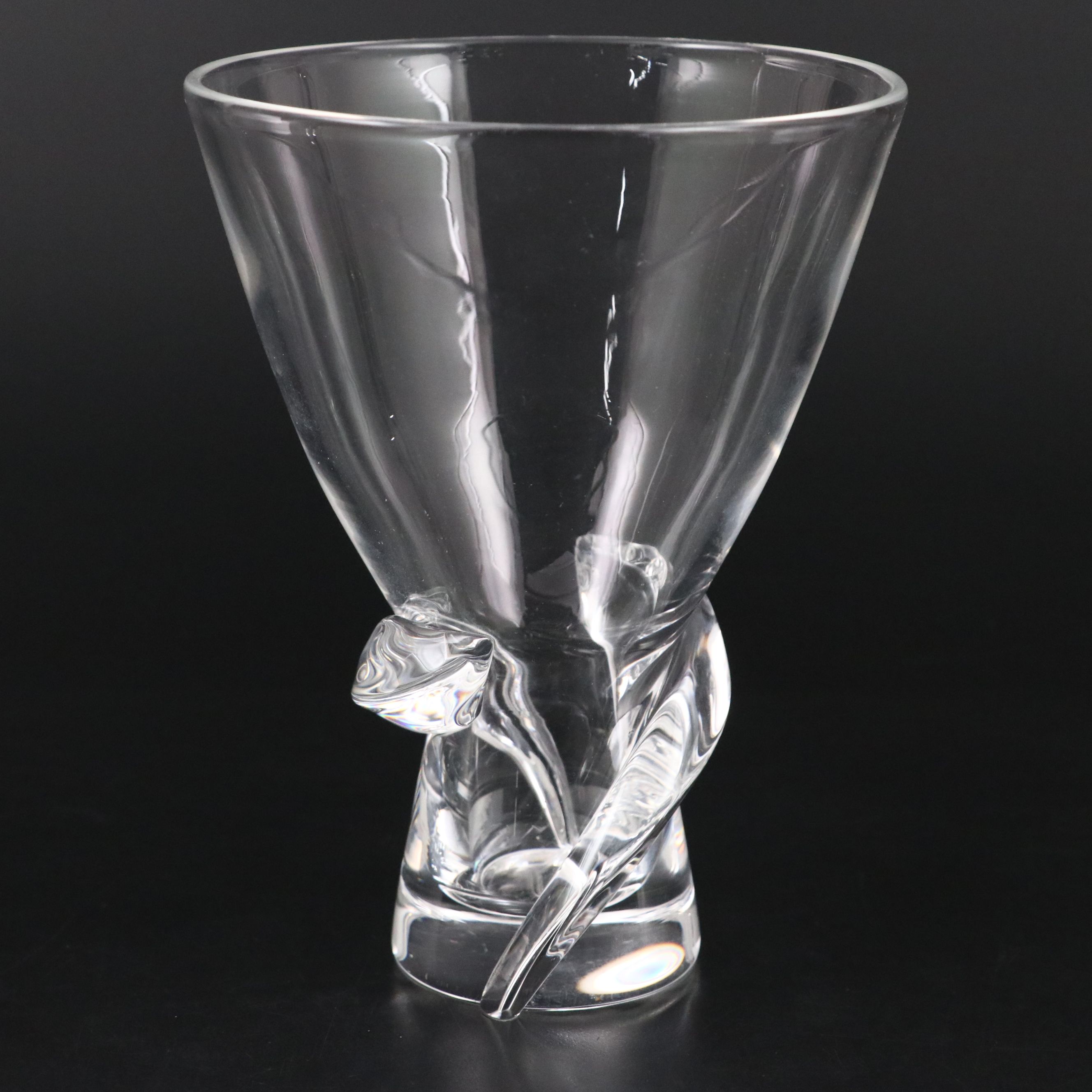 Steuben Art Glass Spiral Vase Designed by Donald Pollard, Mid to Late 20th C.