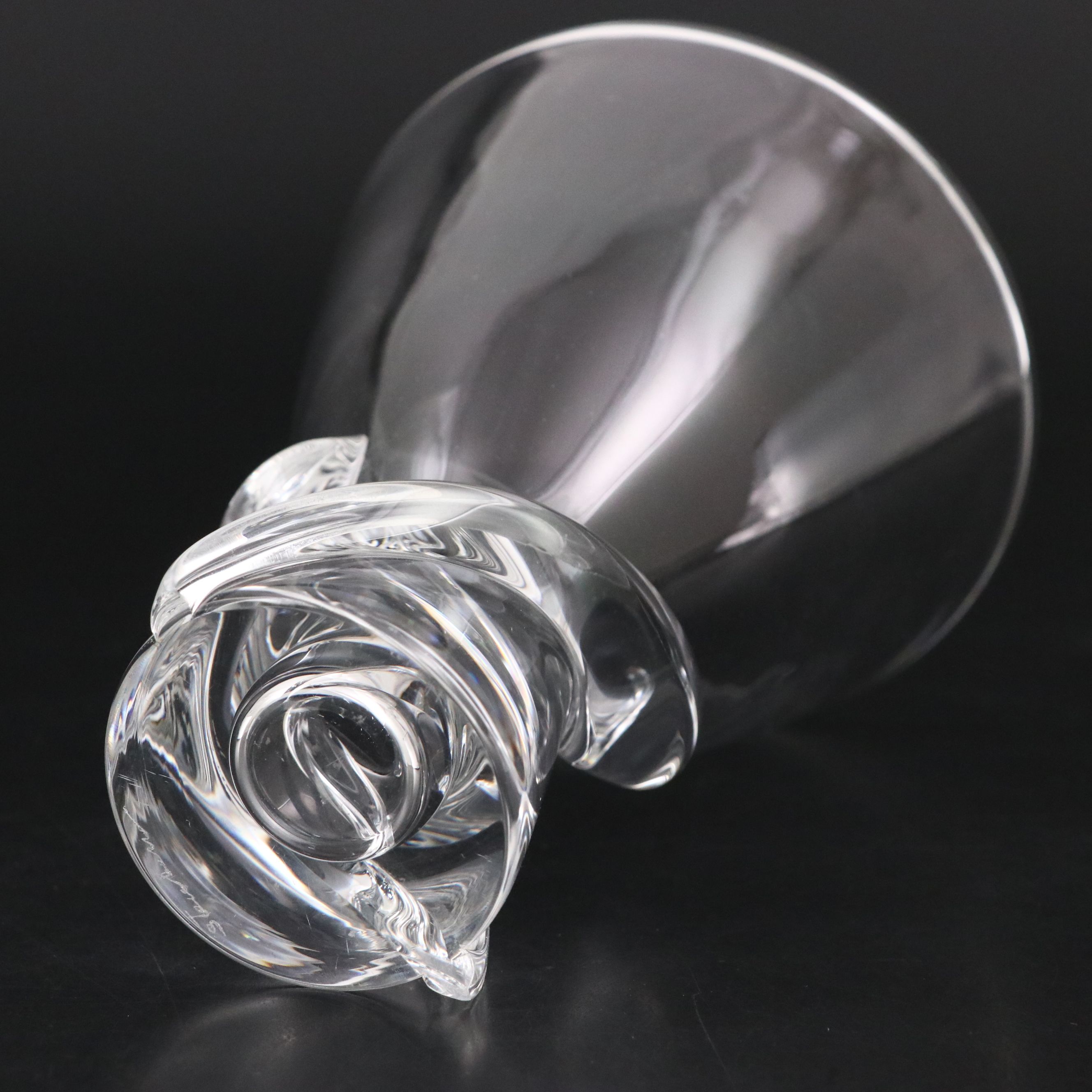 Steuben Art Glass Spiral Vase Designed by Donald Pollard, Mid to Late 20th C.