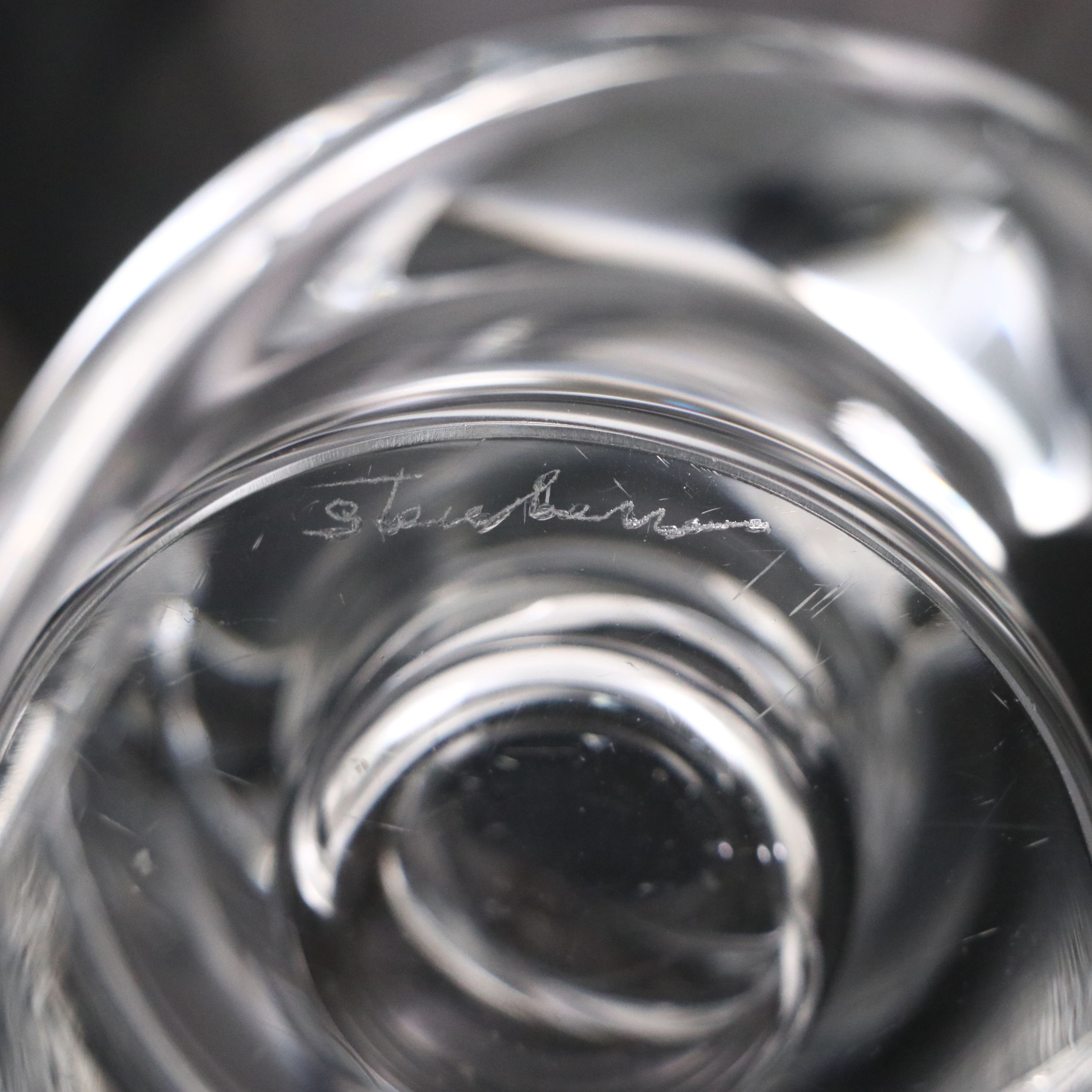 Steuben Art Glass Spiral Vase Designed by Donald Pollard, Mid to Late 20th C.