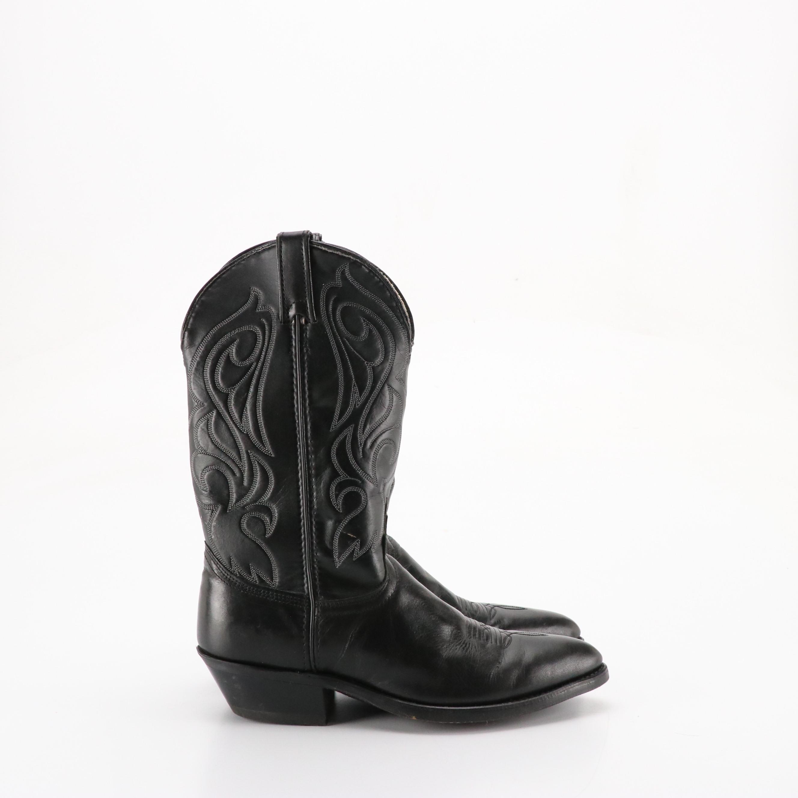 Men's Laredo Black Leather Western Boots and Sears Mocha Suede Boots