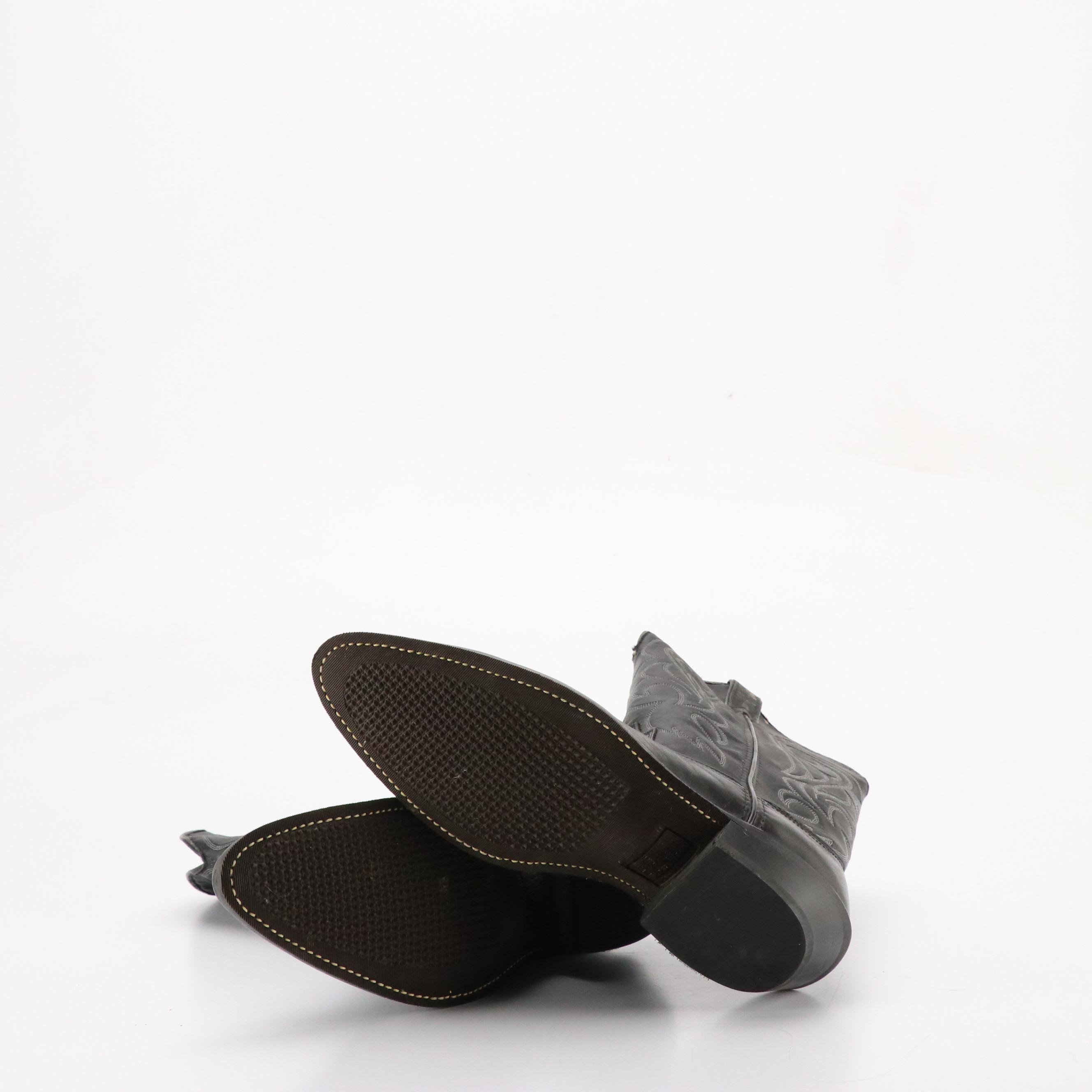 Men's Laredo Black Leather Western Boots and Sears Mocha Suede Boots