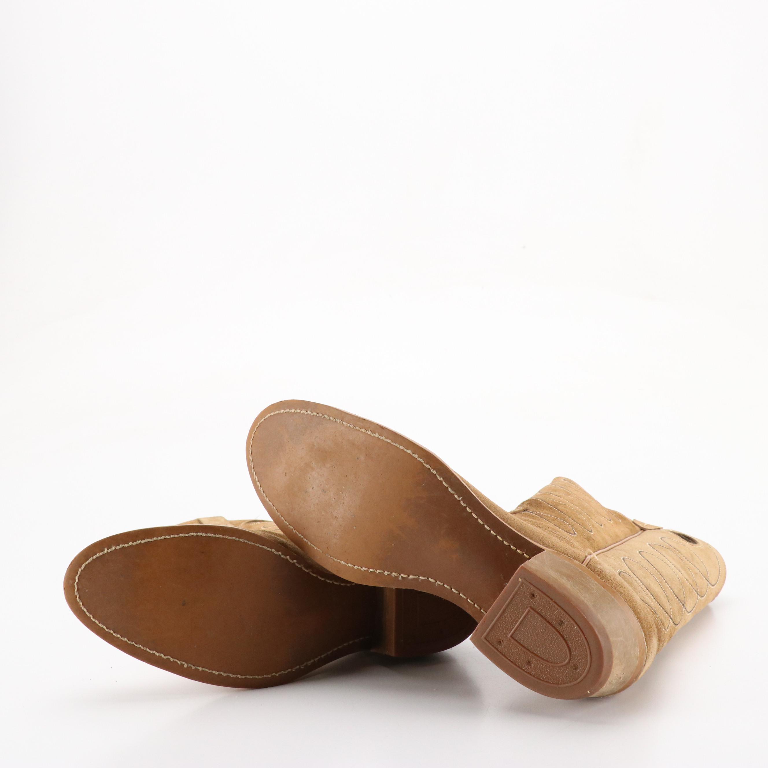 Men's Laredo Black Leather Western Boots and Sears Mocha Suede Boots