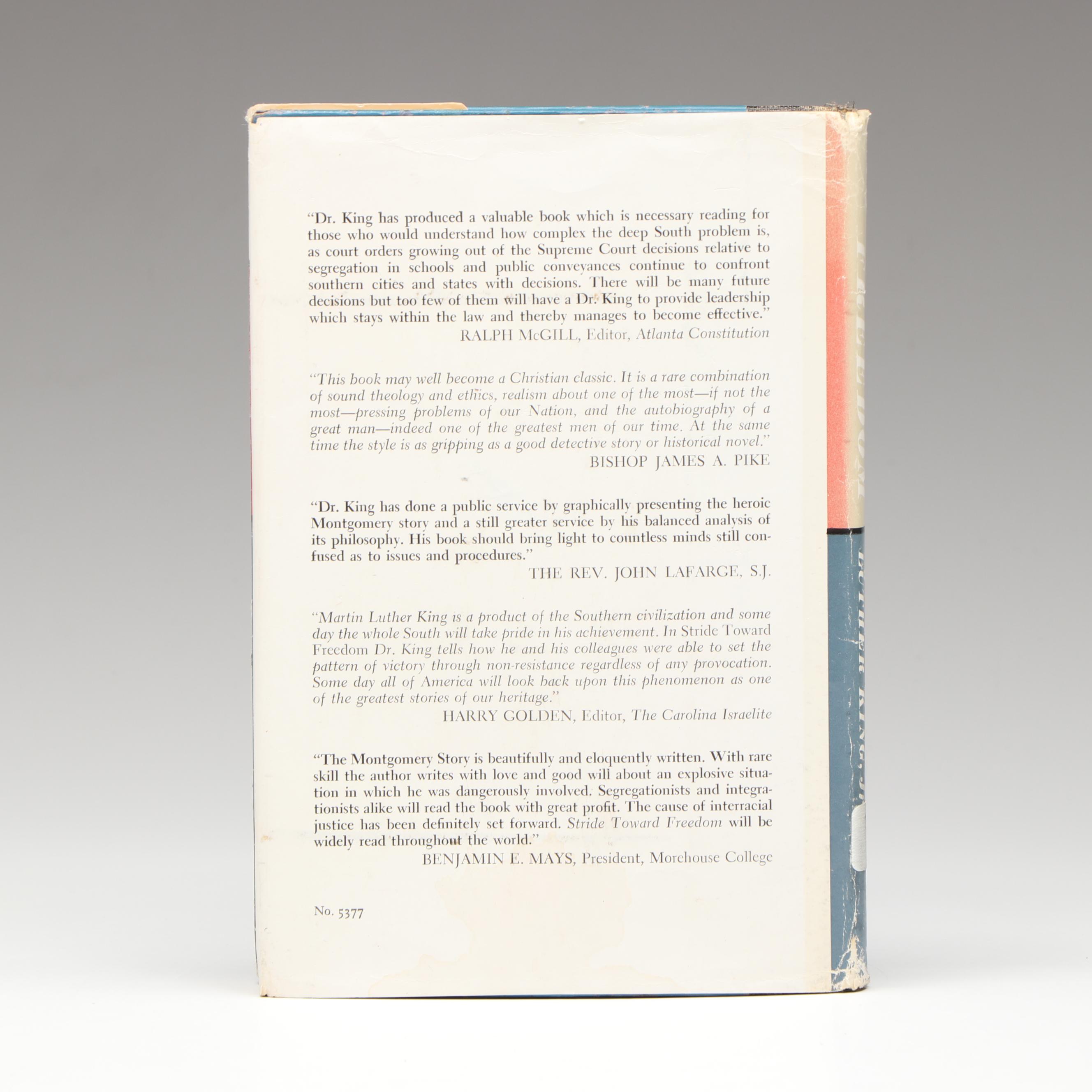 First Edition "Stride Toward Freedom" by Martin Luther King Jr., 1958